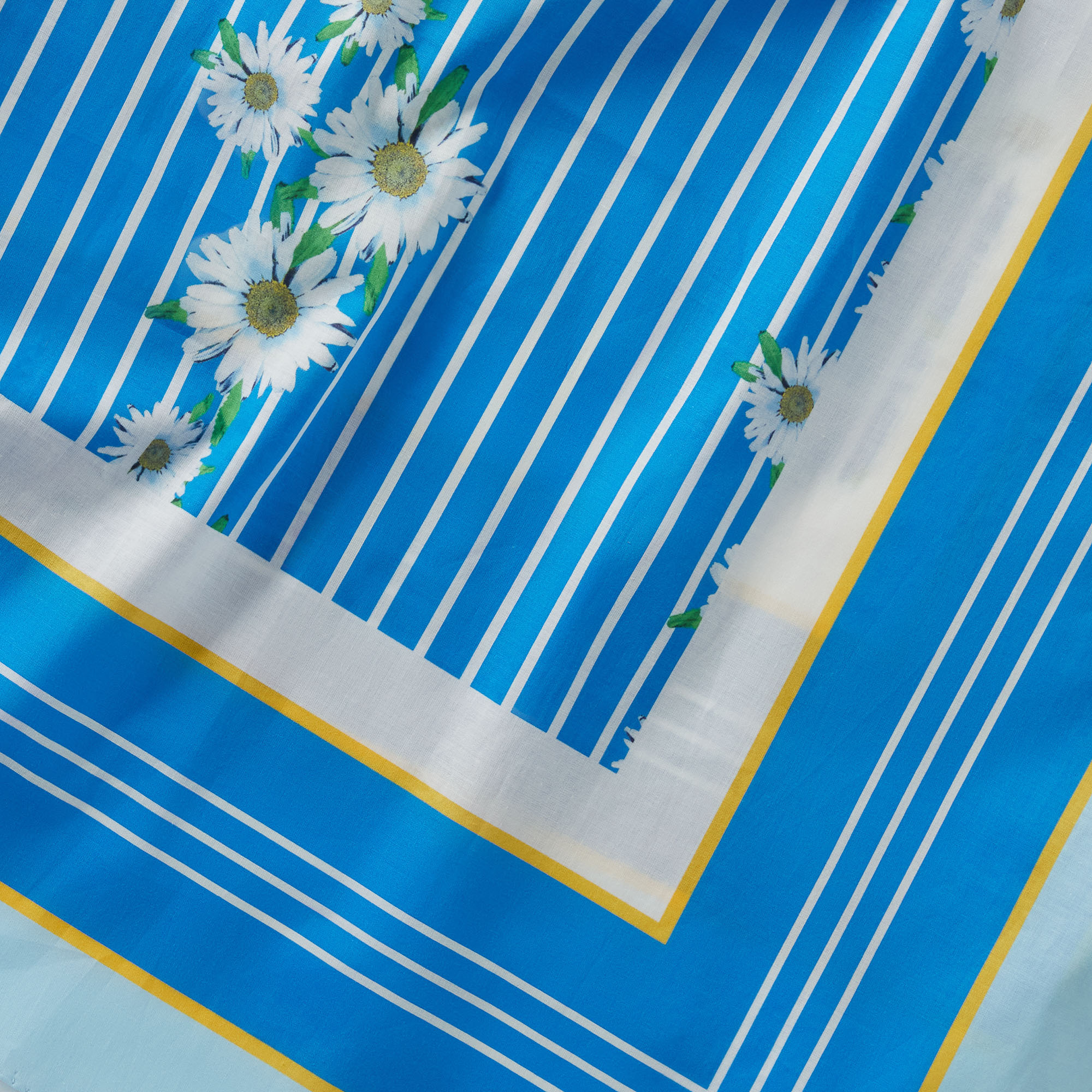 Striped and Daisy-Print Pareo, Light Blue, large image number 1