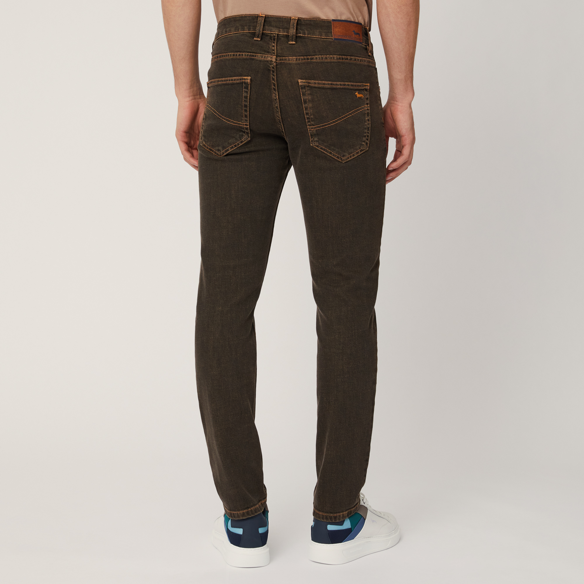 Narrow 5-Pocket Pants, Orange , large image number 1