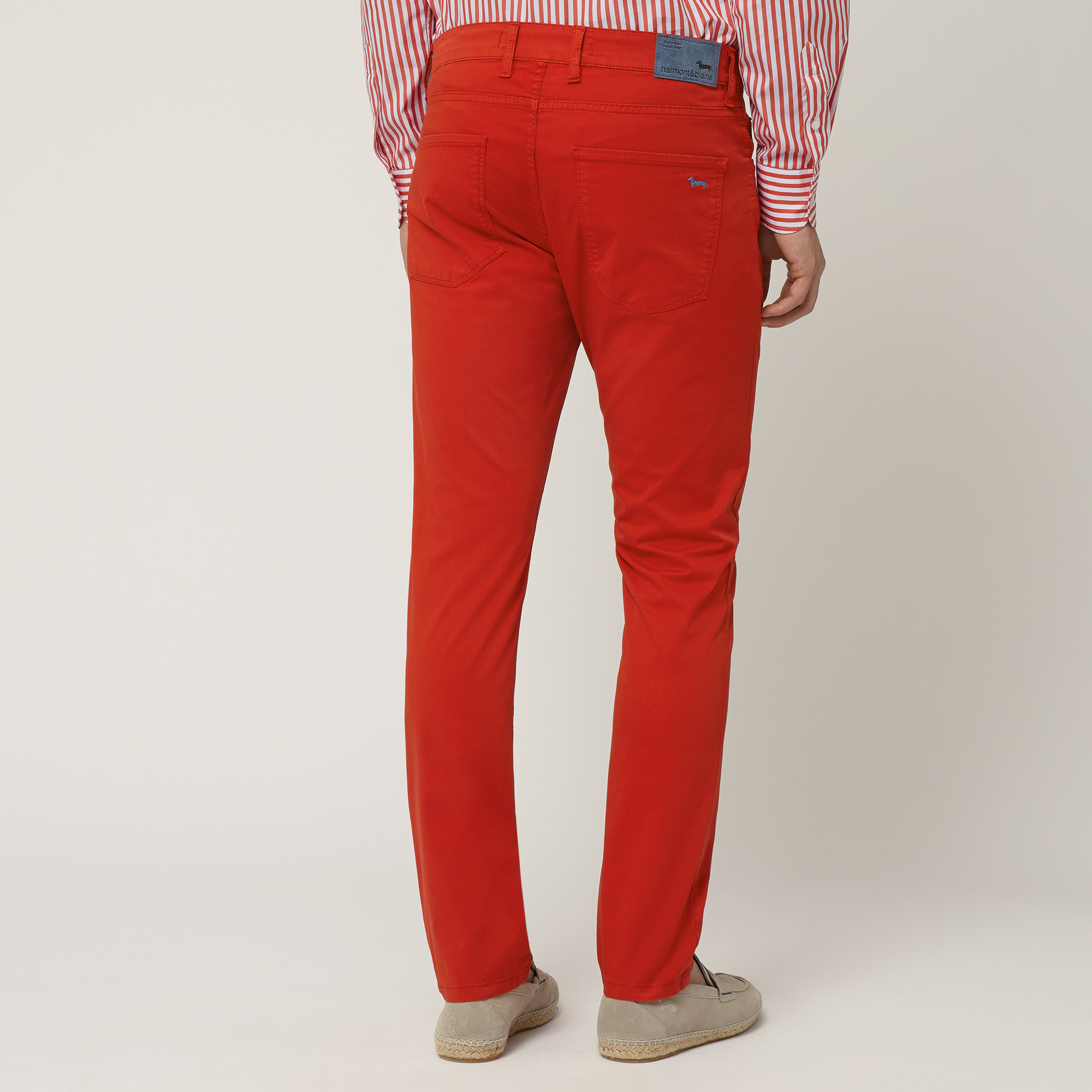 Pantaloni Slim In Misto Cotone