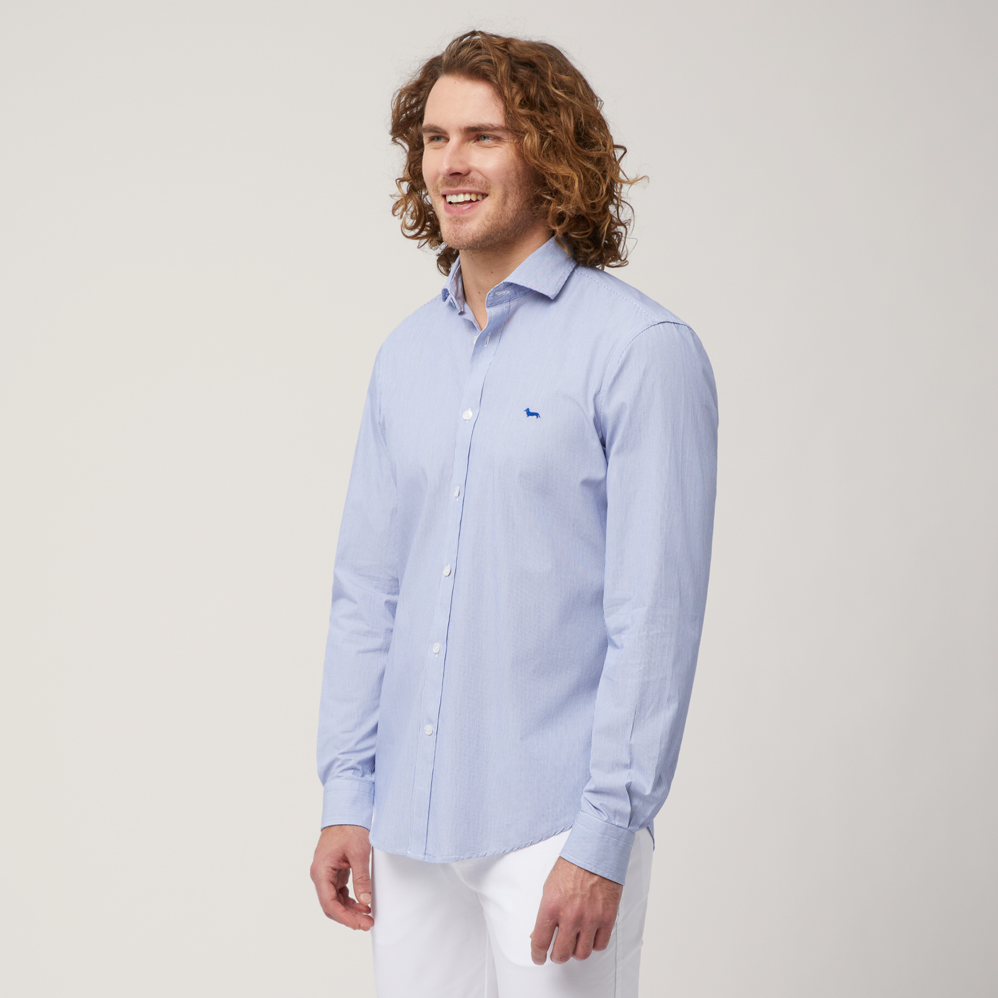 Shirt with Contrasting Inner Detail, Blue, large