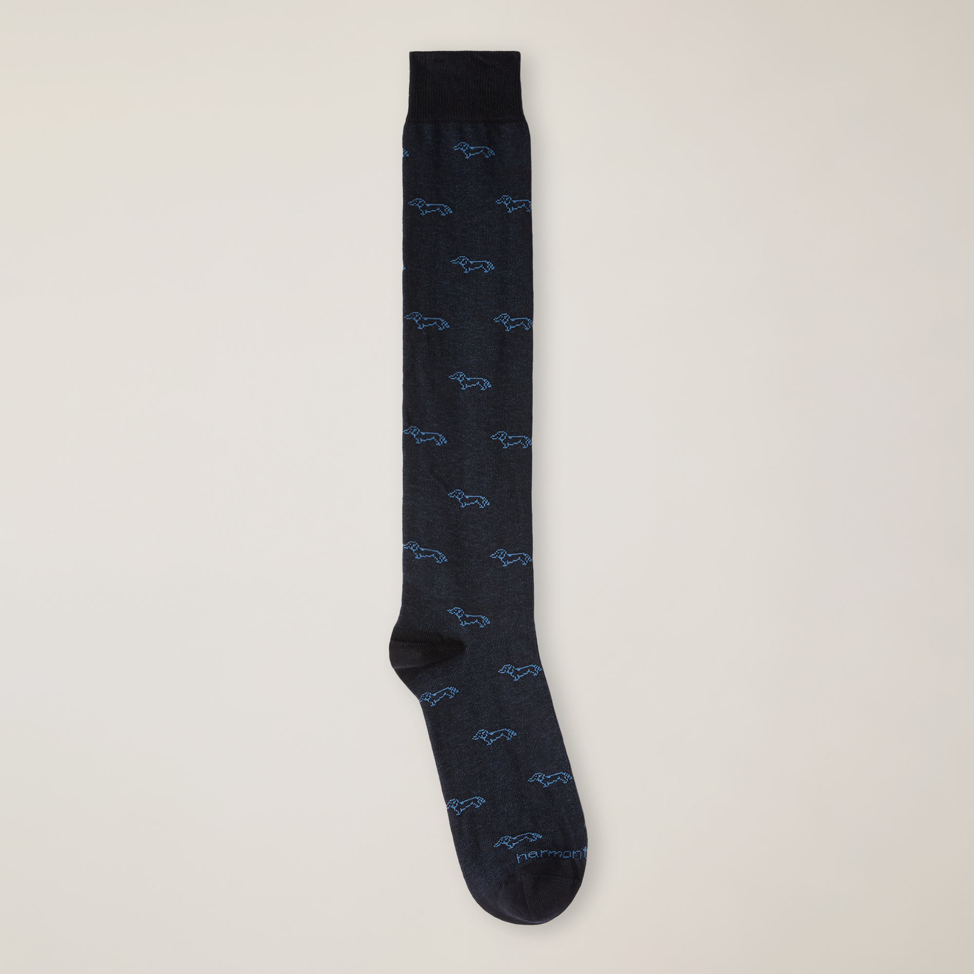 Long All-Over Dachshund Socks, Blue, large image number 0