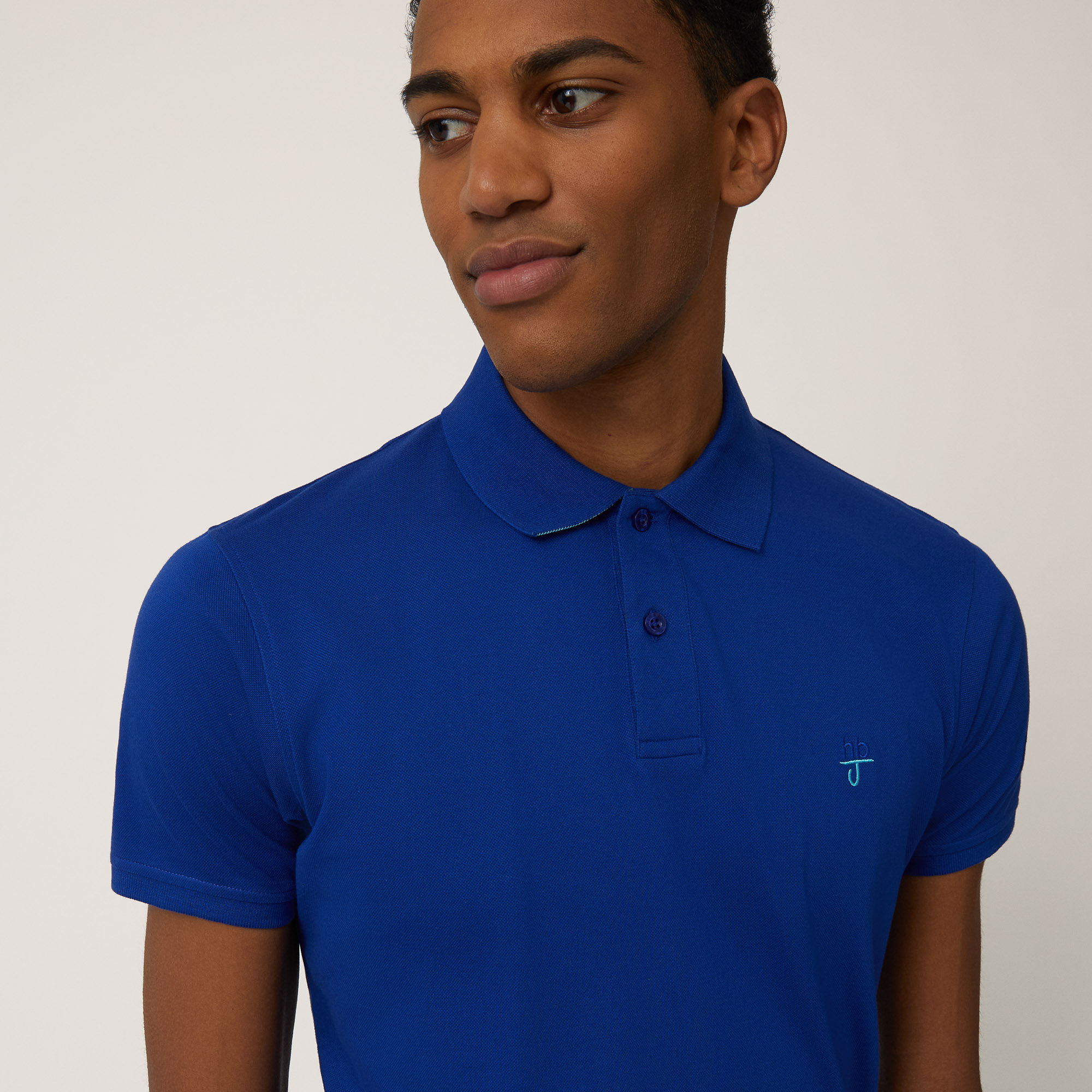 Polo In Cotone Narrow Fit, Blu Elettrico, large image number 2