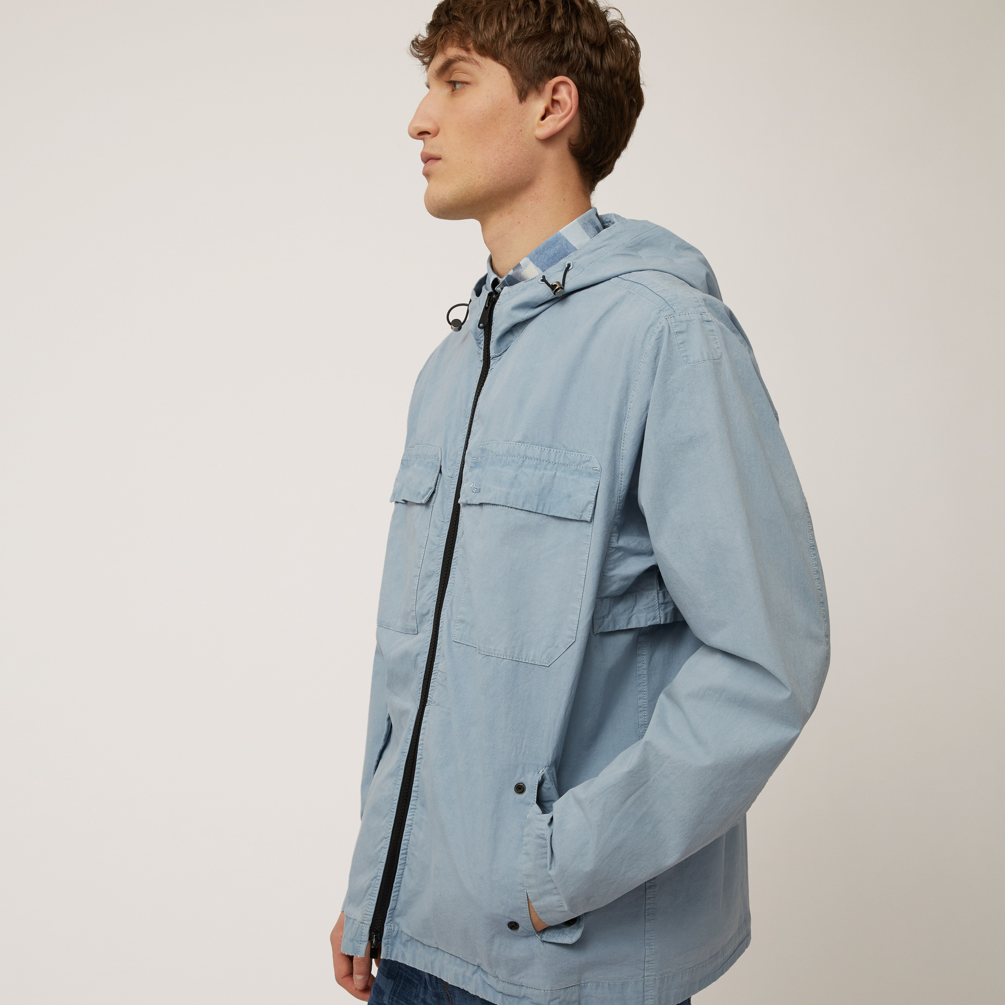 Technical Cotton Jacket, Light Blue, large image number 2