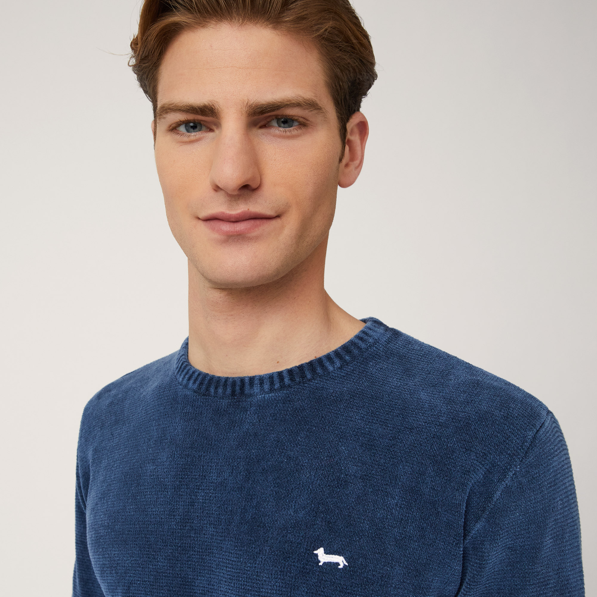 Chenille Crew-Neck Pullover, Blue , large image number 2