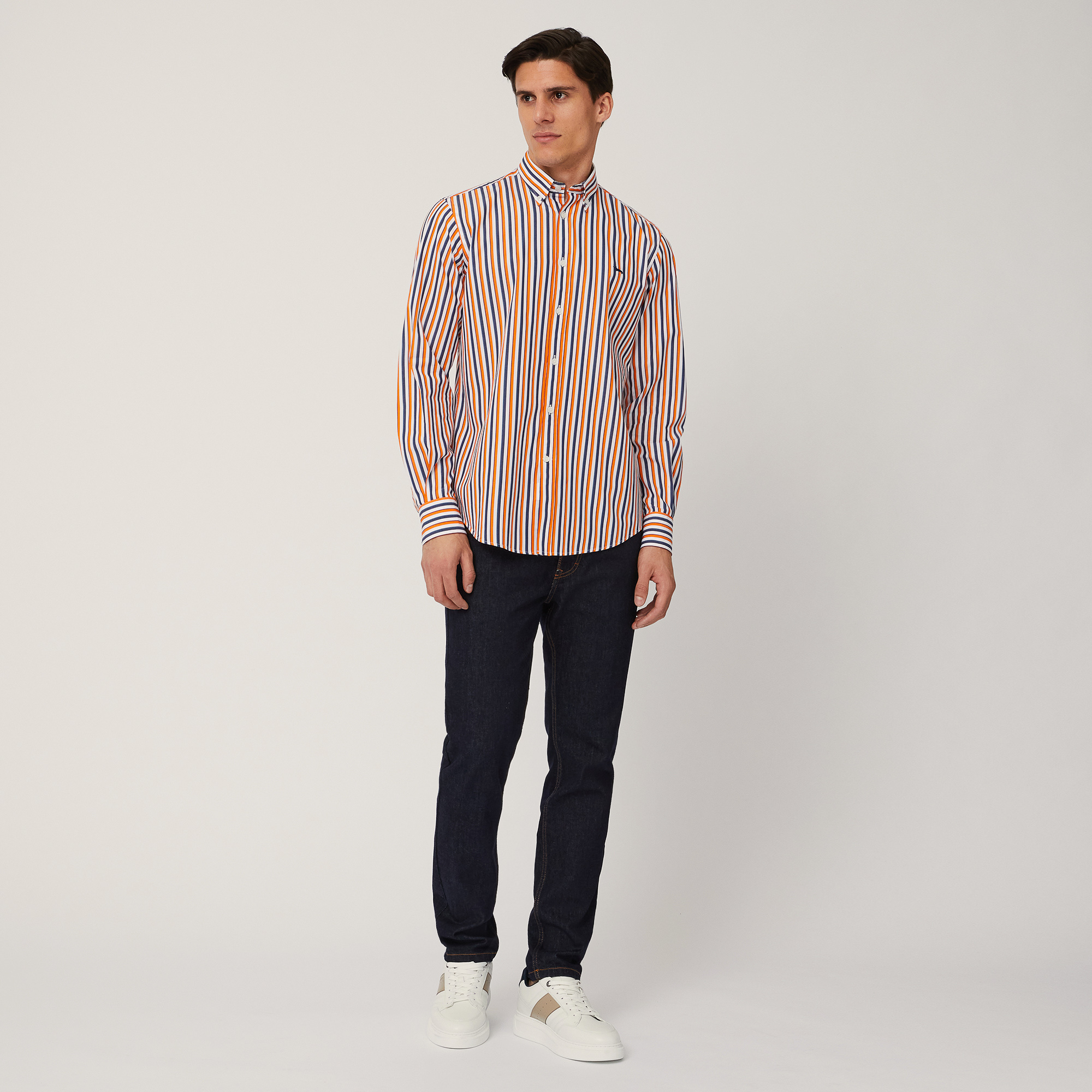 Striped Cotton Shirt, , large image number 3