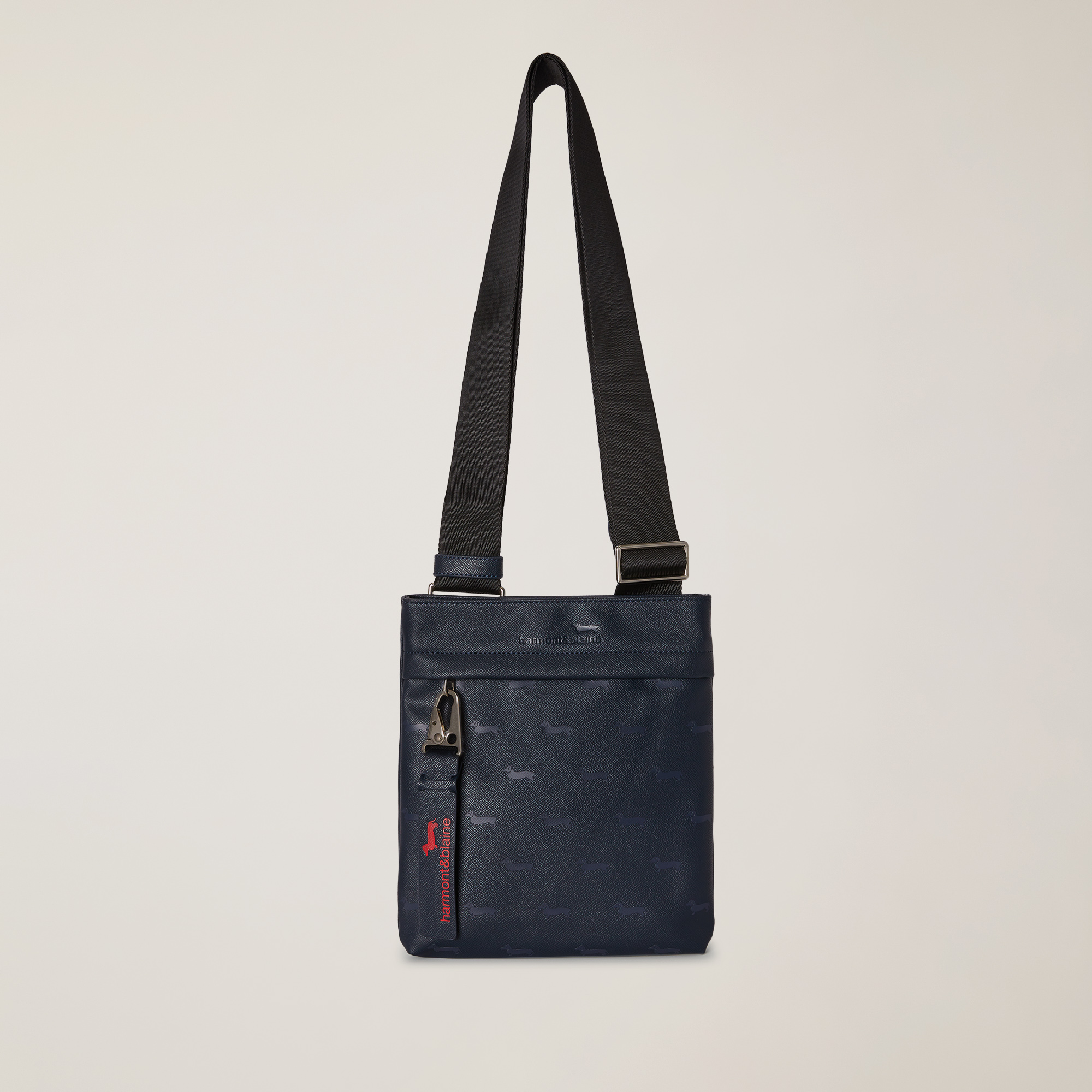 Borsa Piatta Blaine All Over, Blu, large image number 0