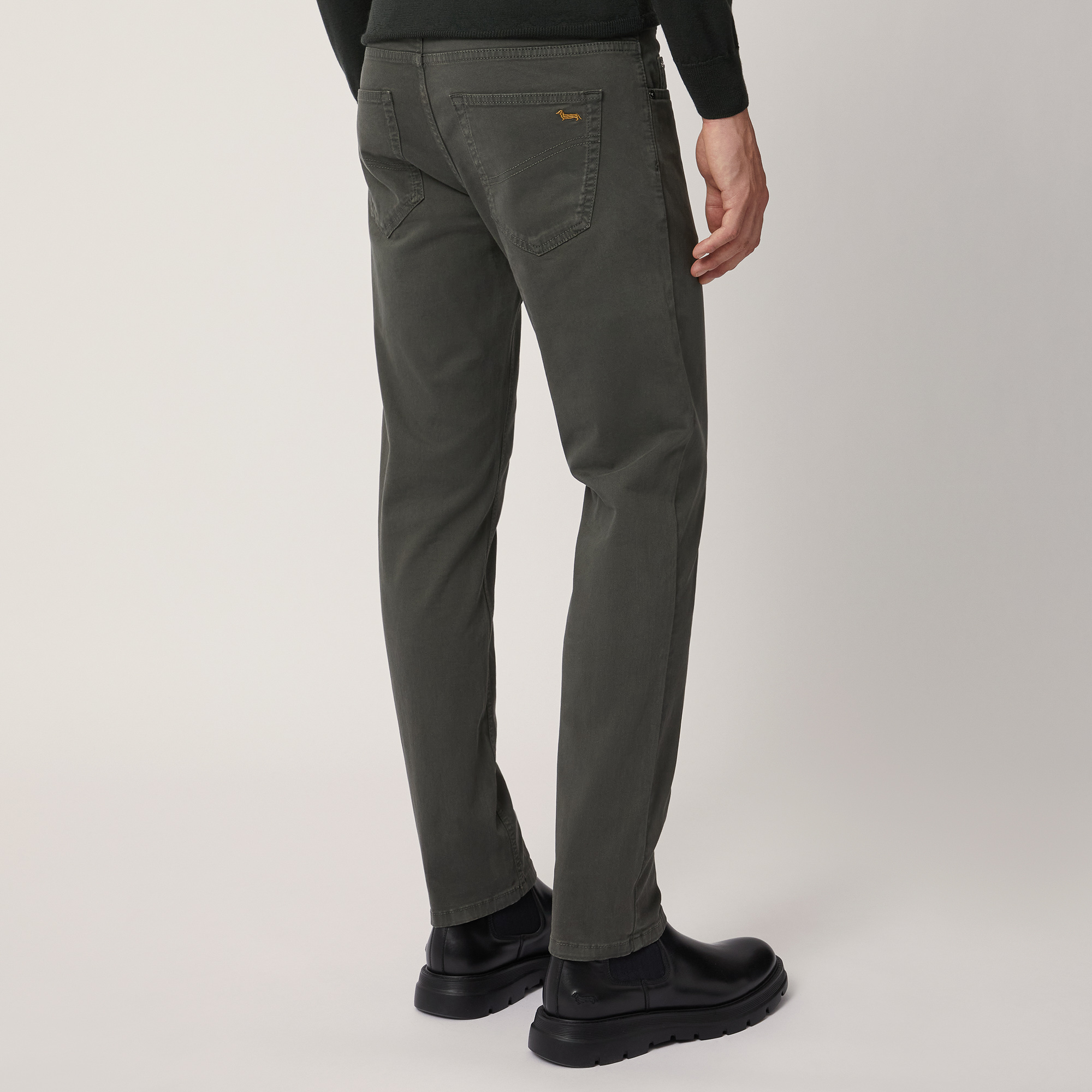 Narrow Five-Pocket Pants, Verde, large image number 1