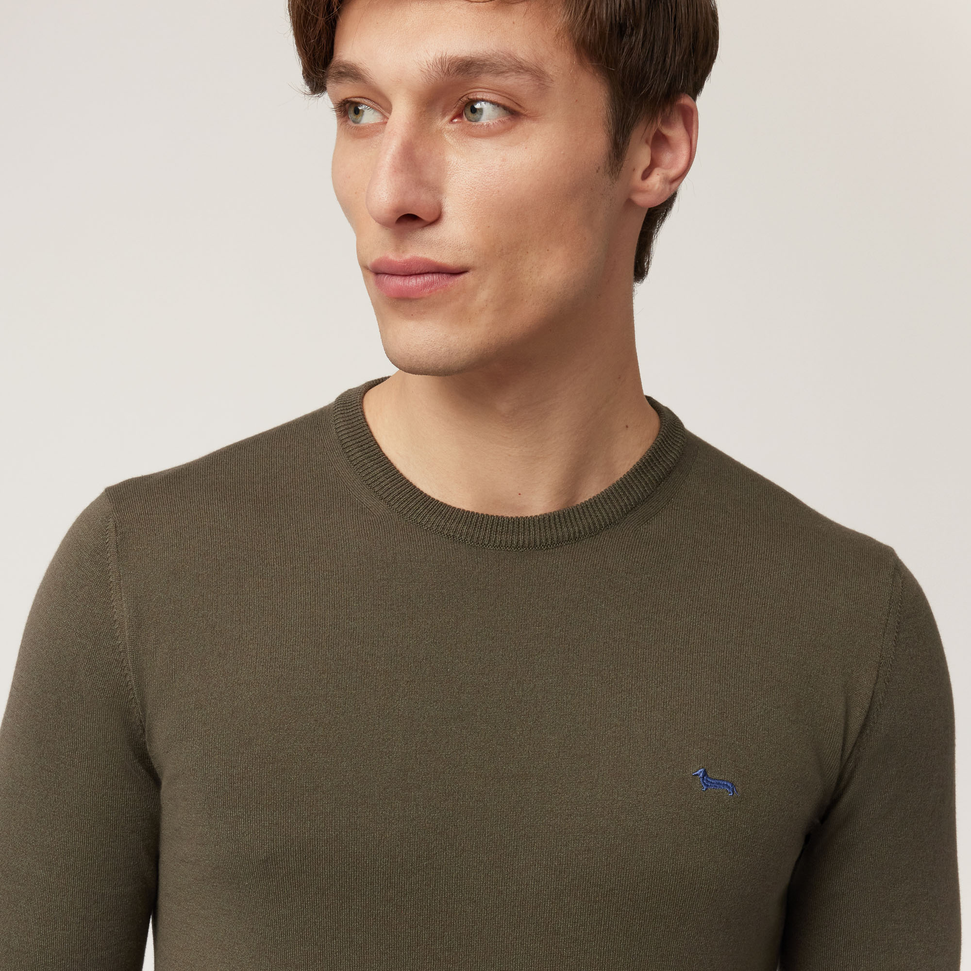 Cotton And Cashmere Pullover, Military Green, large image number 2