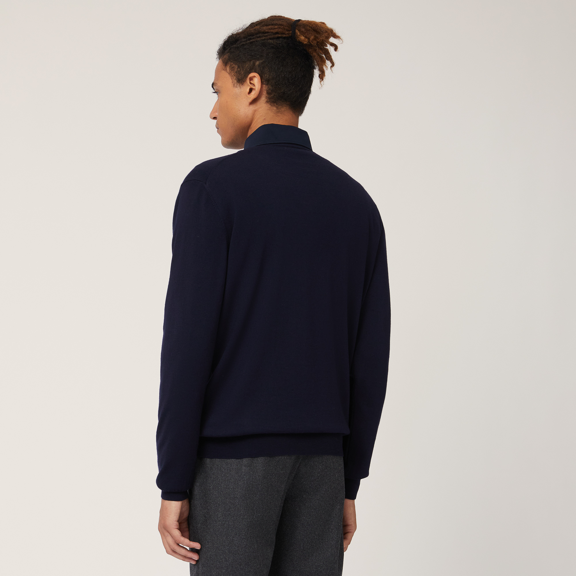 V-Neck Pullover, Blu, large image number 1