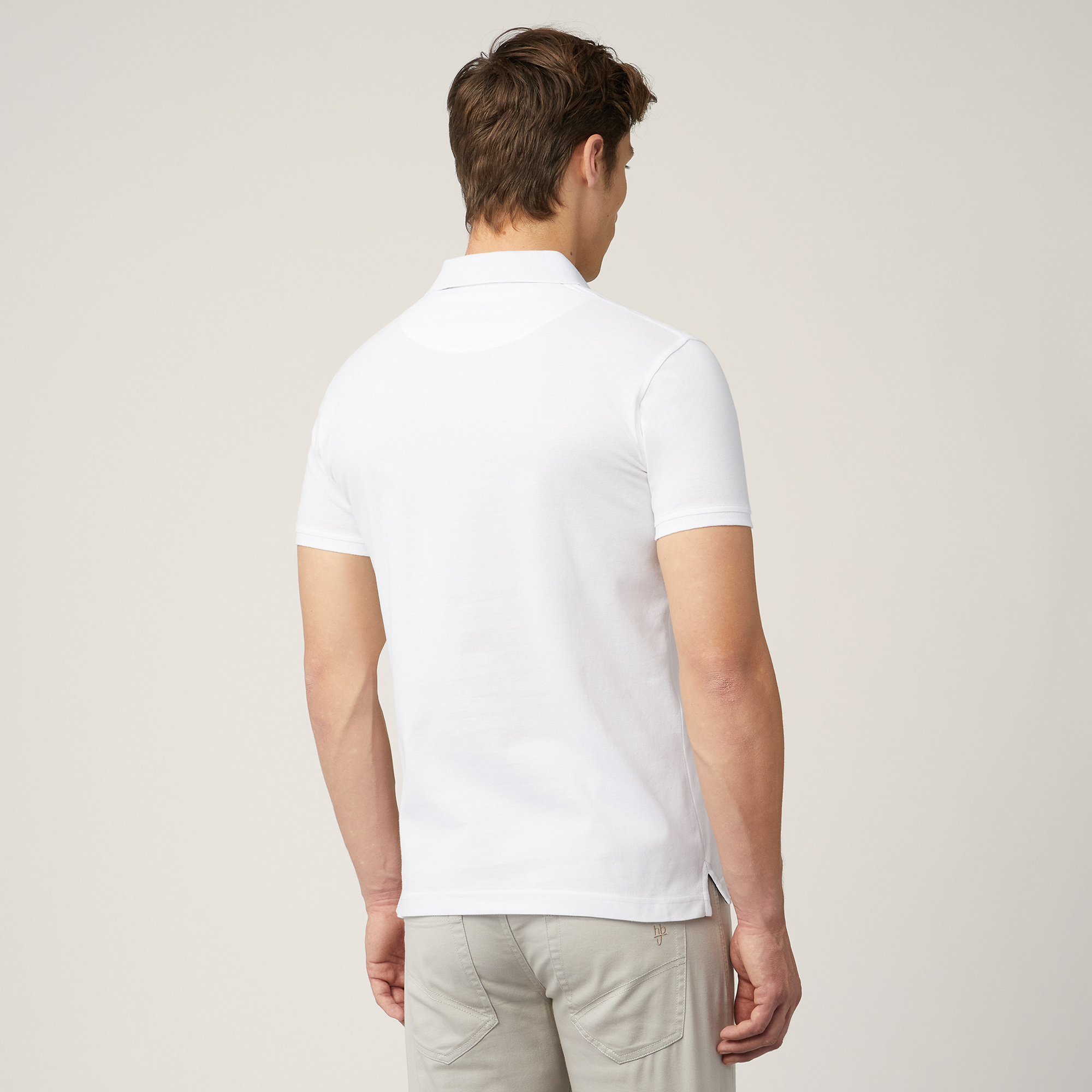 Polo In Cotone Narrow Fit, Bianco, large image number 1