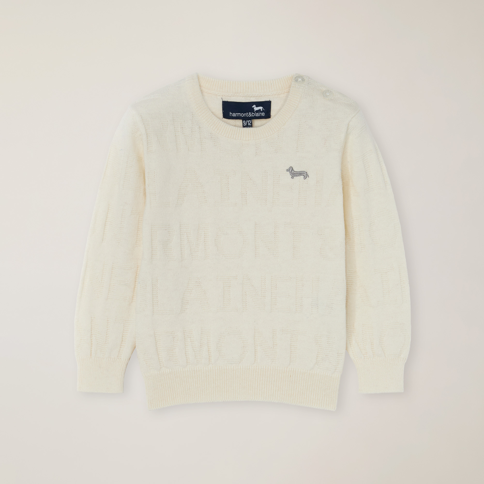 Wool Pullover With Inlay Logo