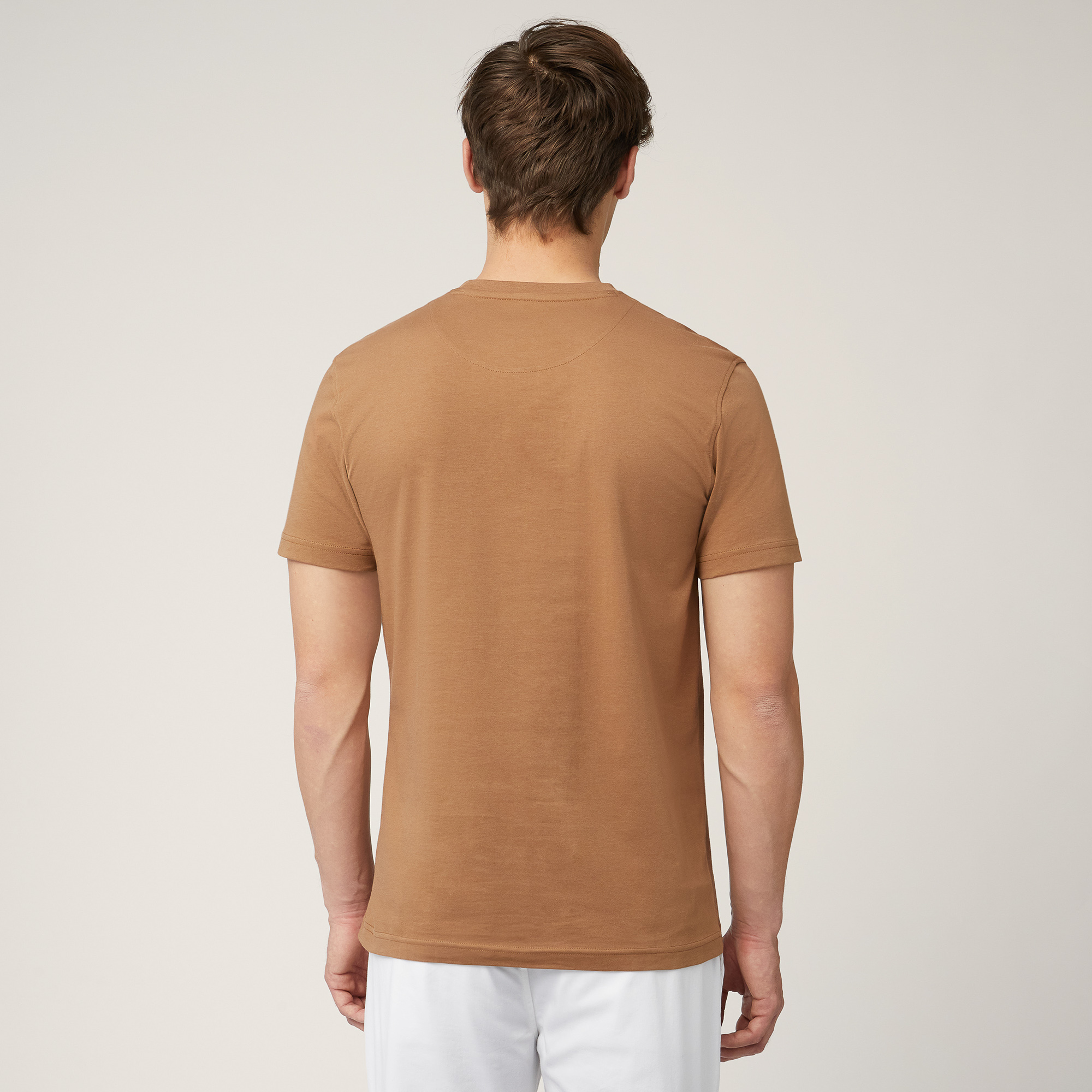 T-shirt with Monogram Print, Light Brown, large image number 1