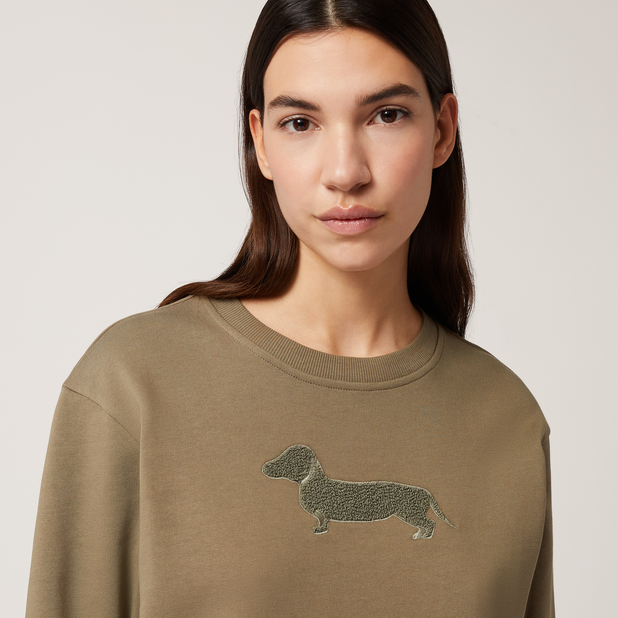 Terry Effect Dachshund Sweatshirt, Military Green, large image number 2