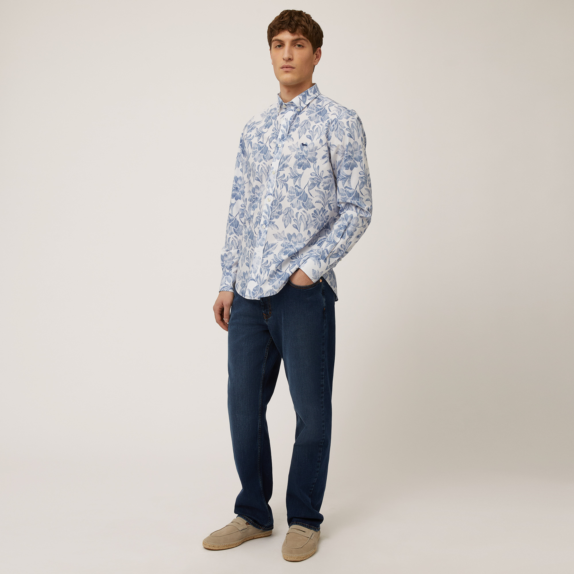 Floral Print Shirt, White, large image number 3