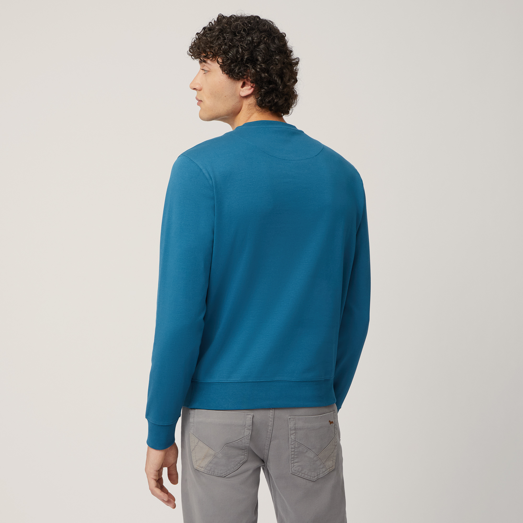 Sweatshirt With Two-Tone Print, Blu, large image number 1