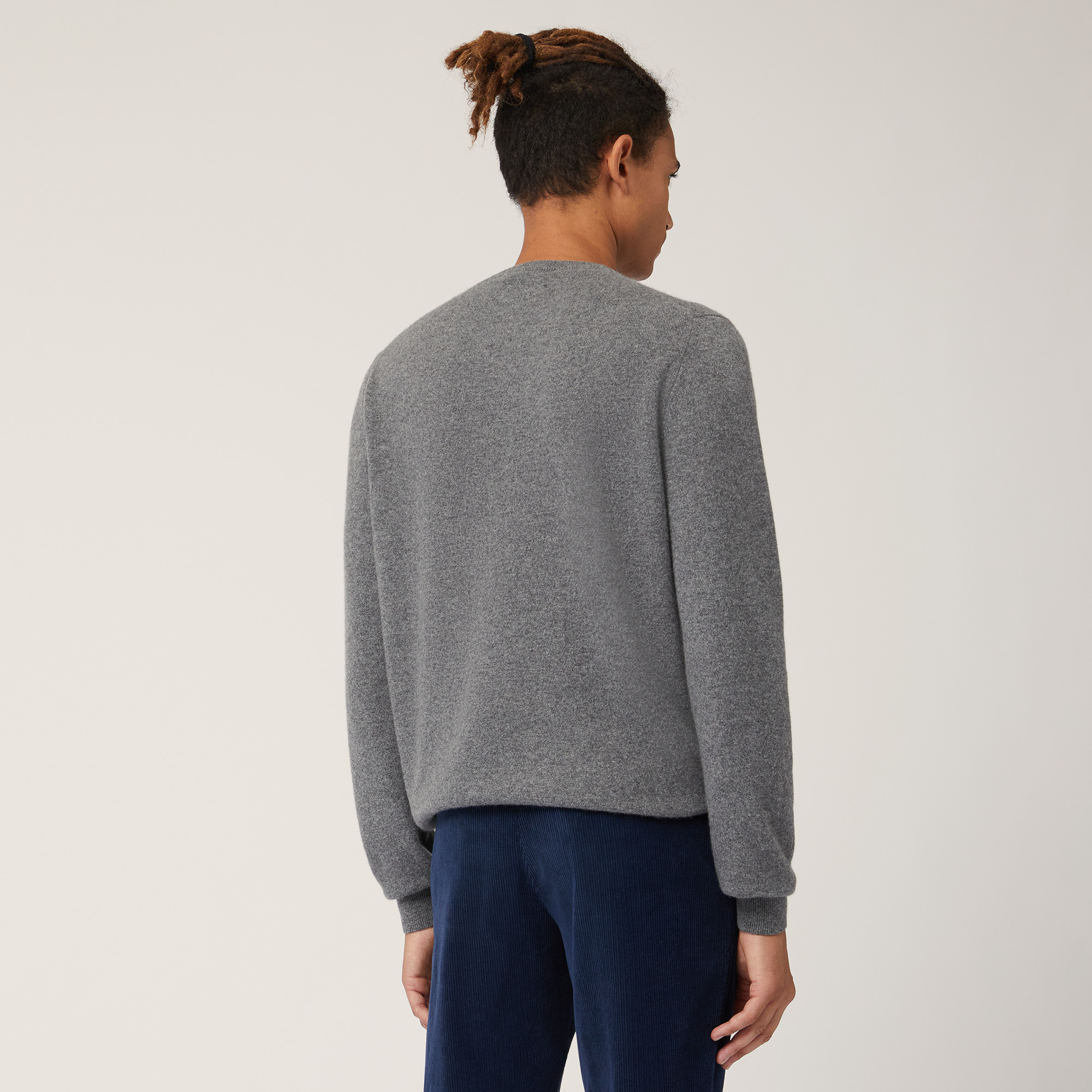 Cashmere Crew-Neck Pullover, Grey, large image number 1