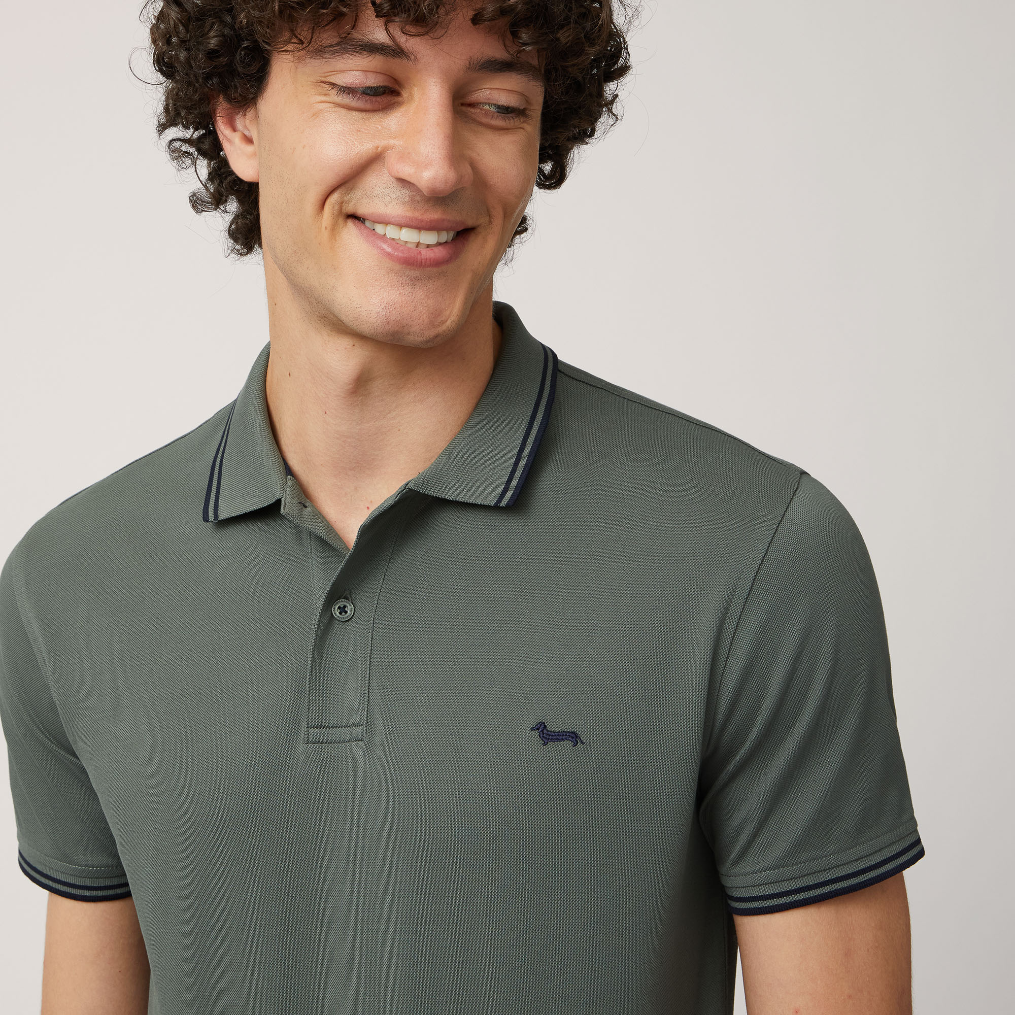 Vietri Polo Shirt with Striped Details, Green, large image number 2