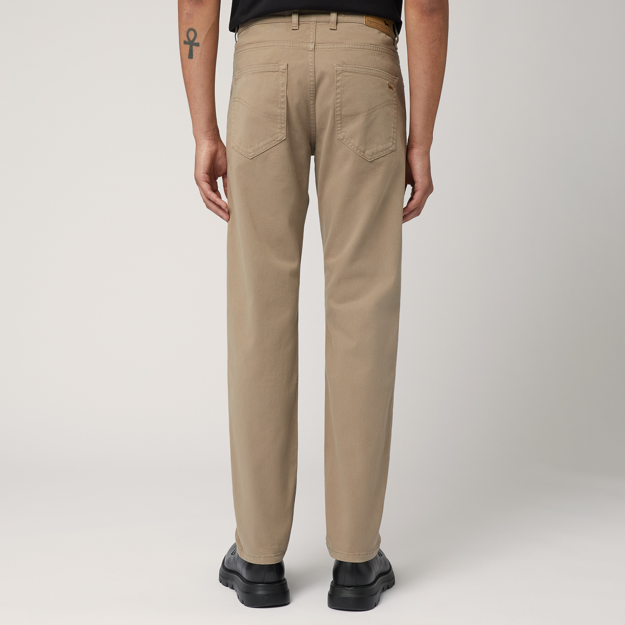 Narrow Five-Pocket Pants, Beige, large image number 1