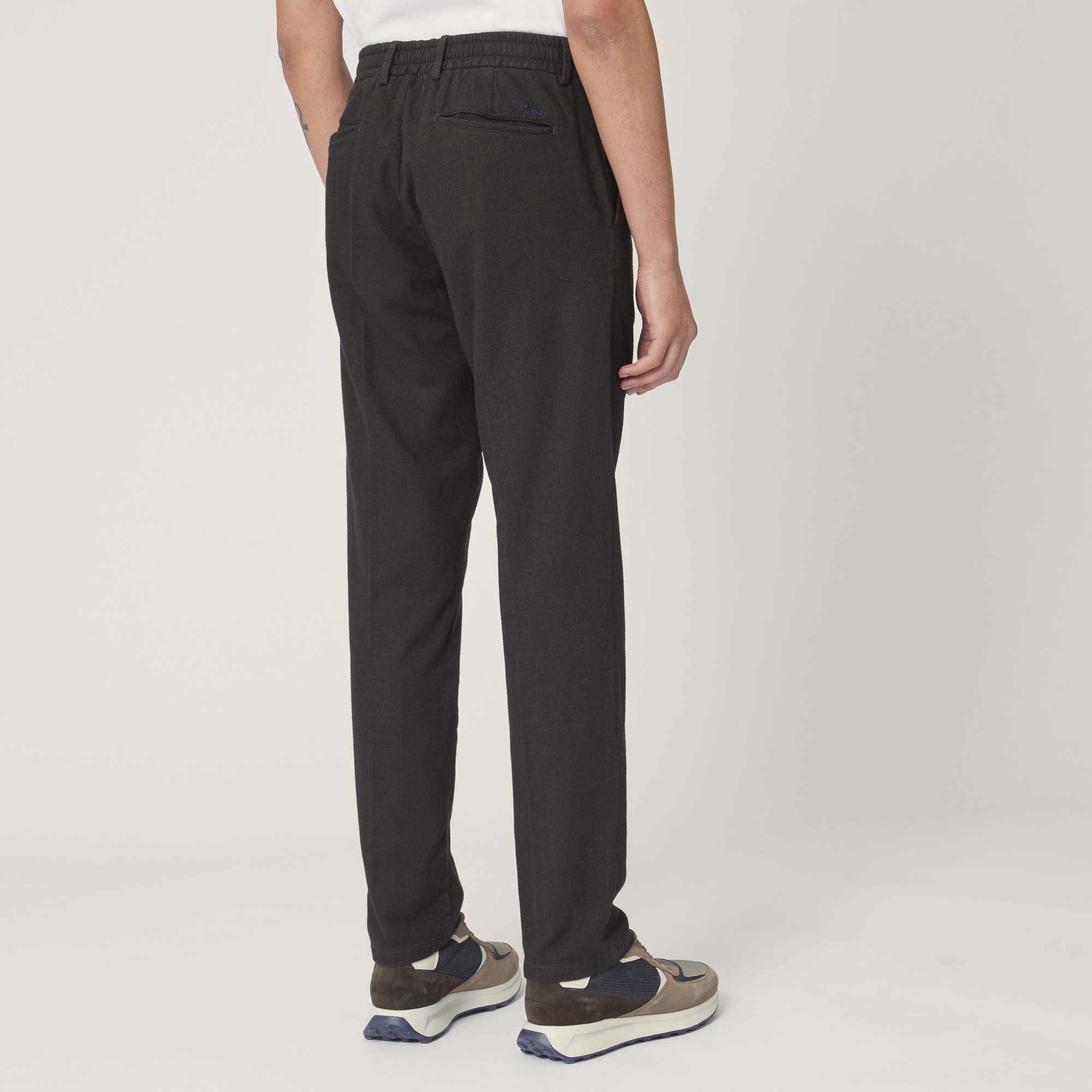 Pantaloni Jogger Misto Cotone, Marrone, large image number 1