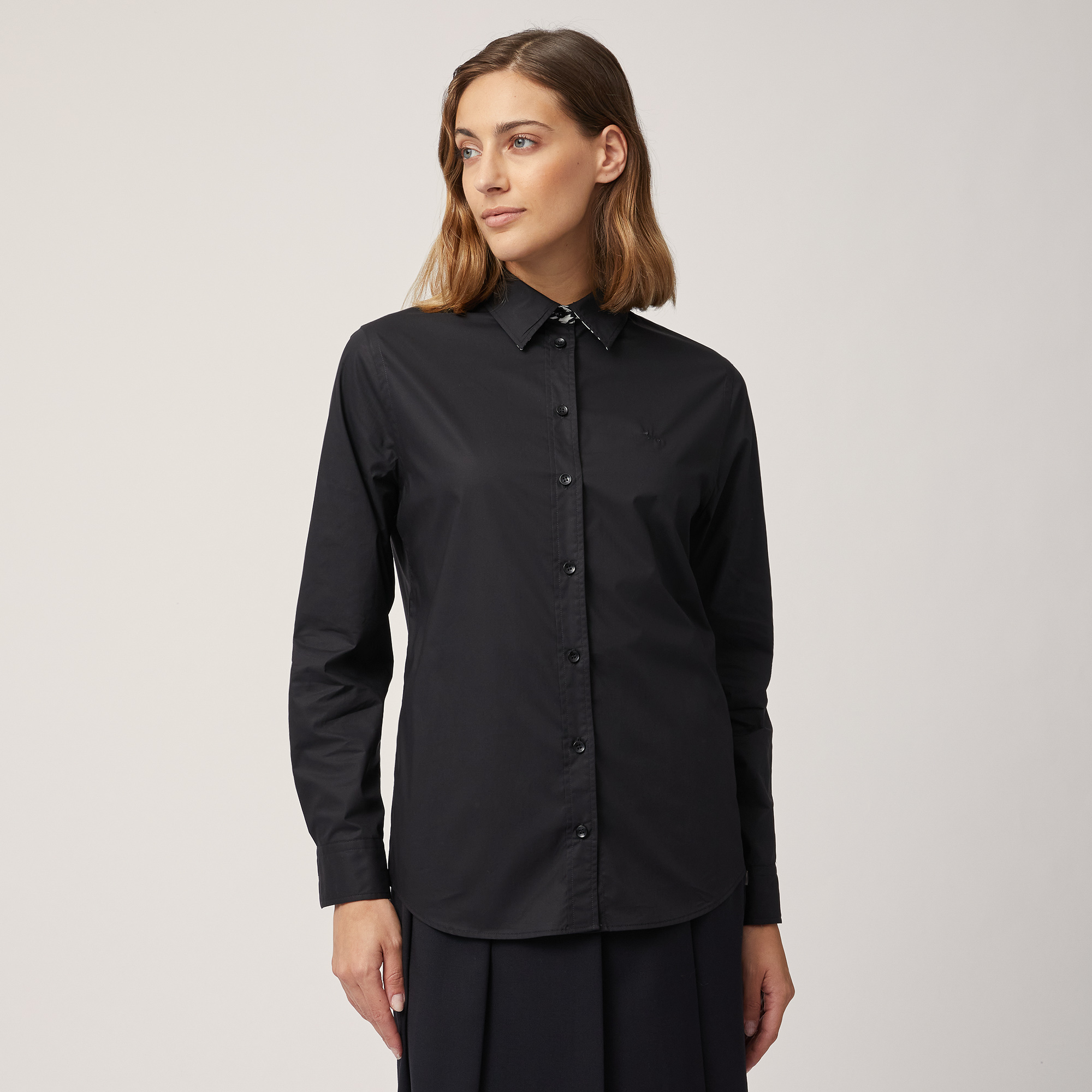 Contrasting Detail Shirt, Black , large image number 0