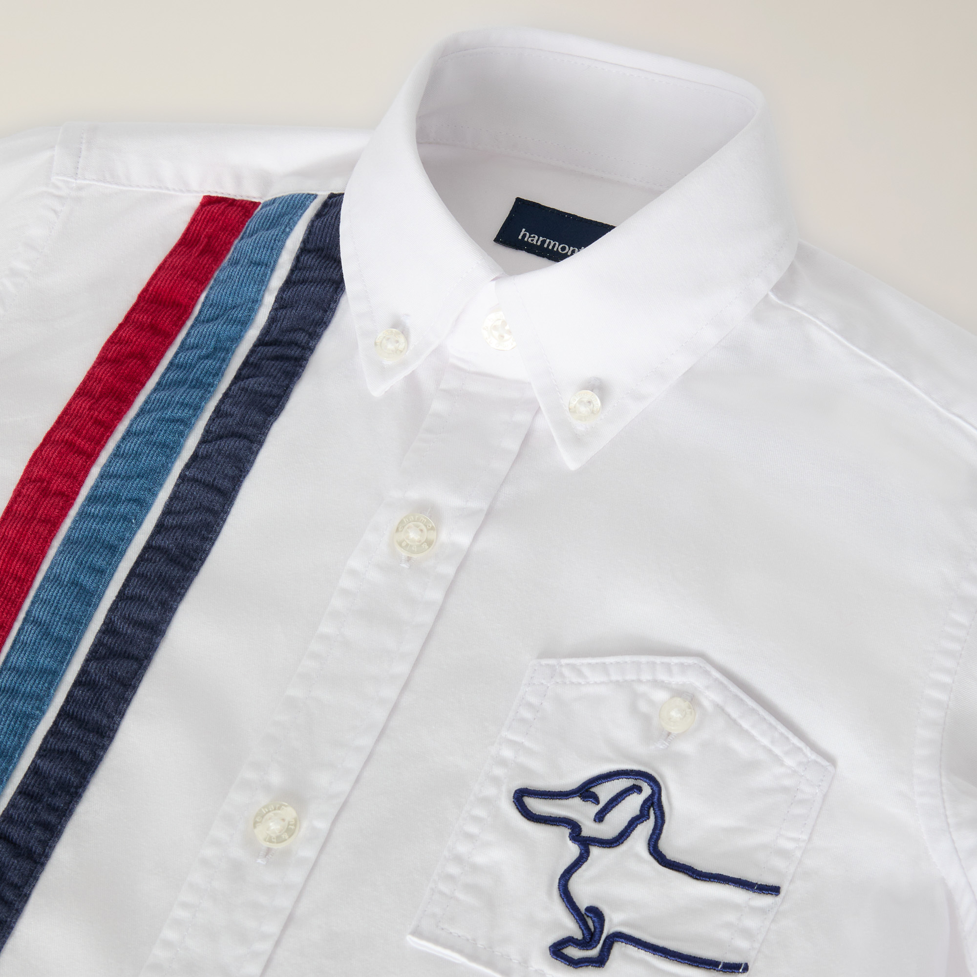 Poplin Shirt With Logo Embroidery On The Breast Pocket, White, large image number 2