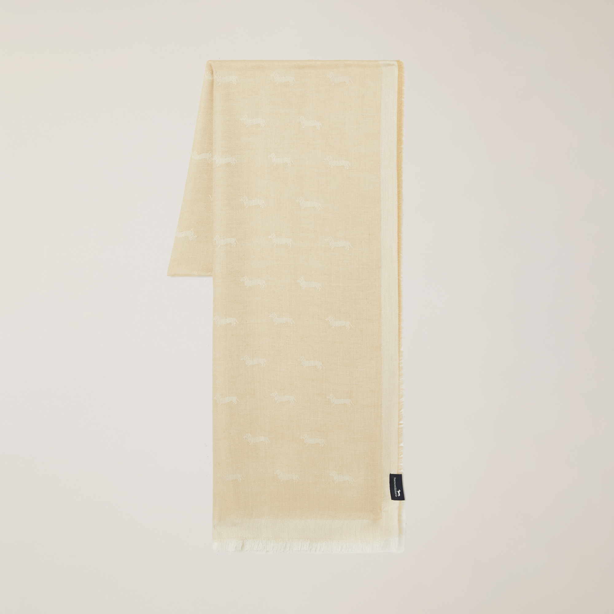 Pashmina with All-Over Dachshund, Bianco, large