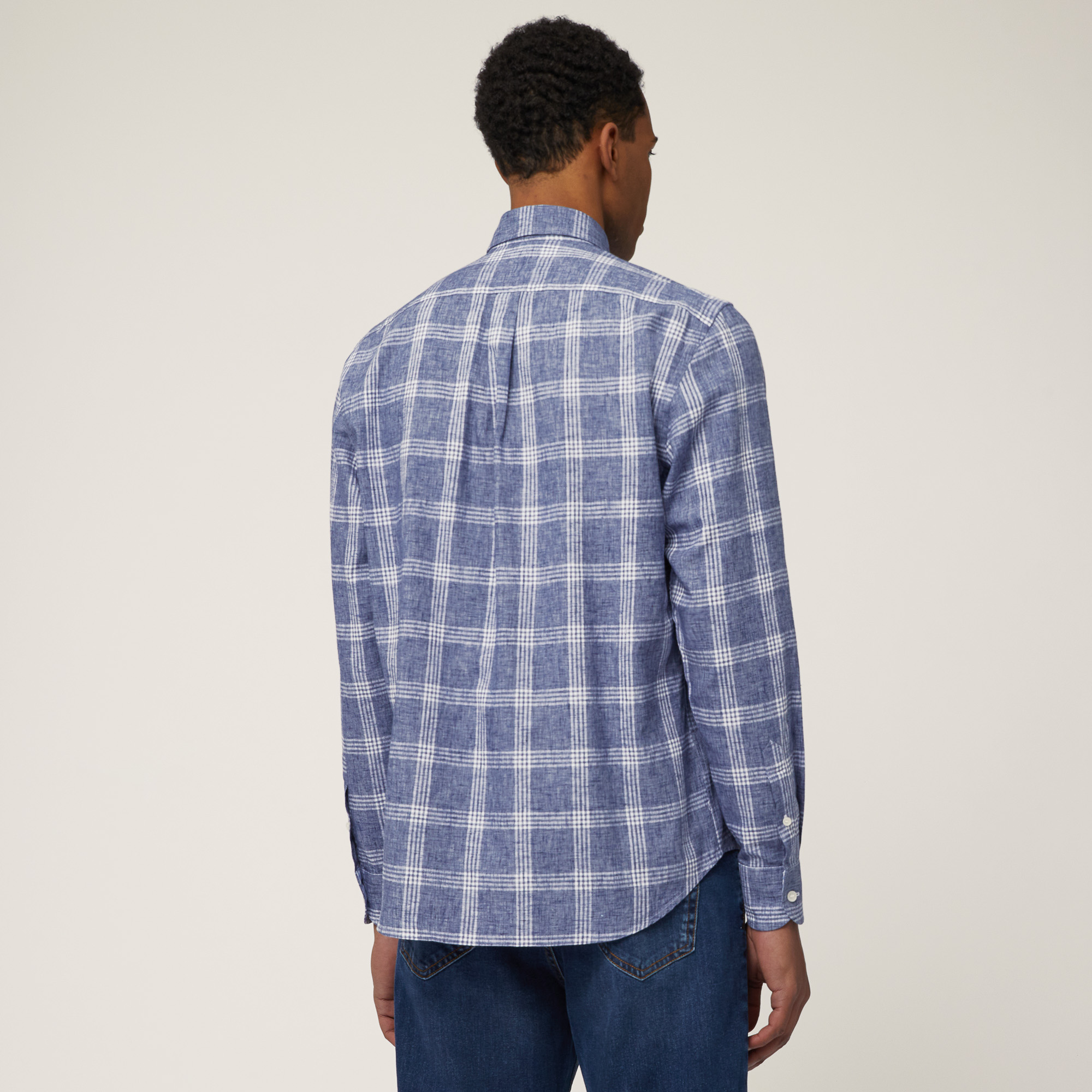 Regular Fit Tartan Shirt, Marine Blue, large image number 1