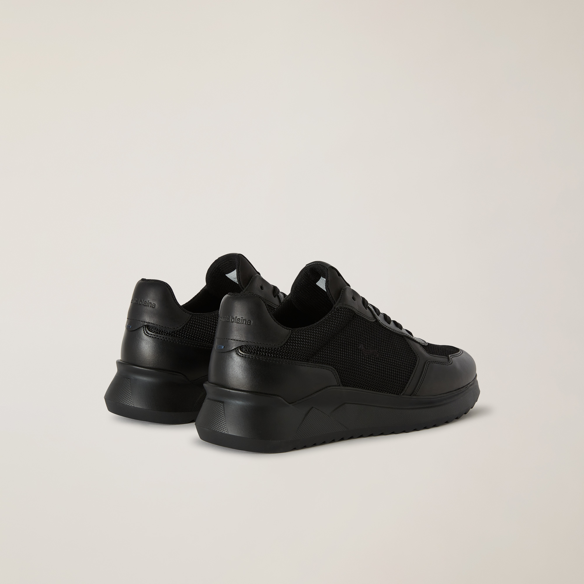 Mixed-Material Sneaker, Black/Black, large image number 2