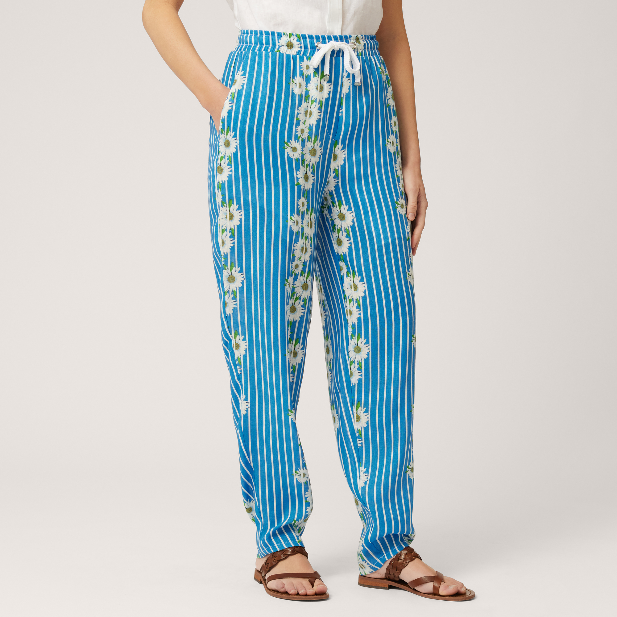 Pants with Stripes and Daisies