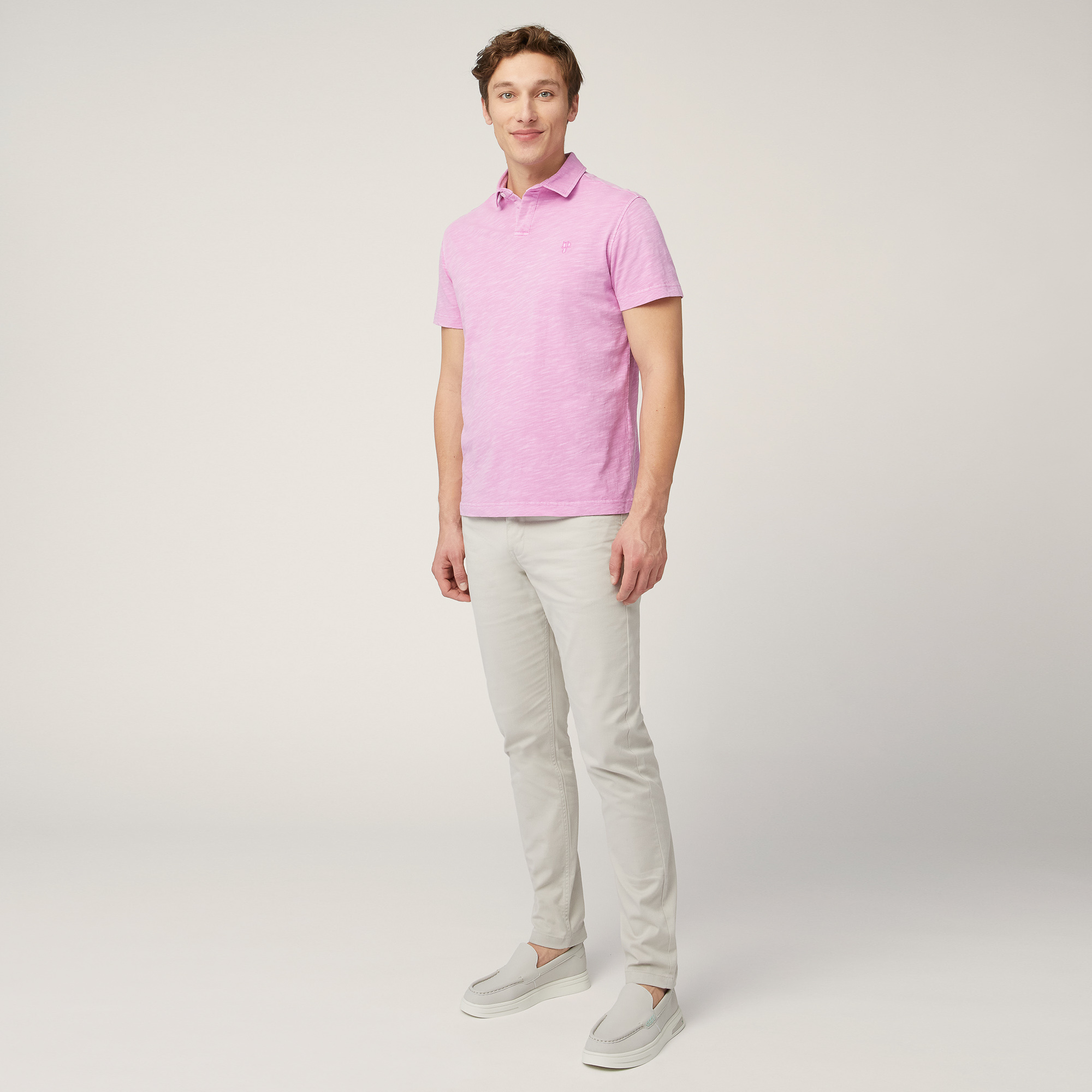 Garment-Dyed Cotton Polo, Pink, large image number 3