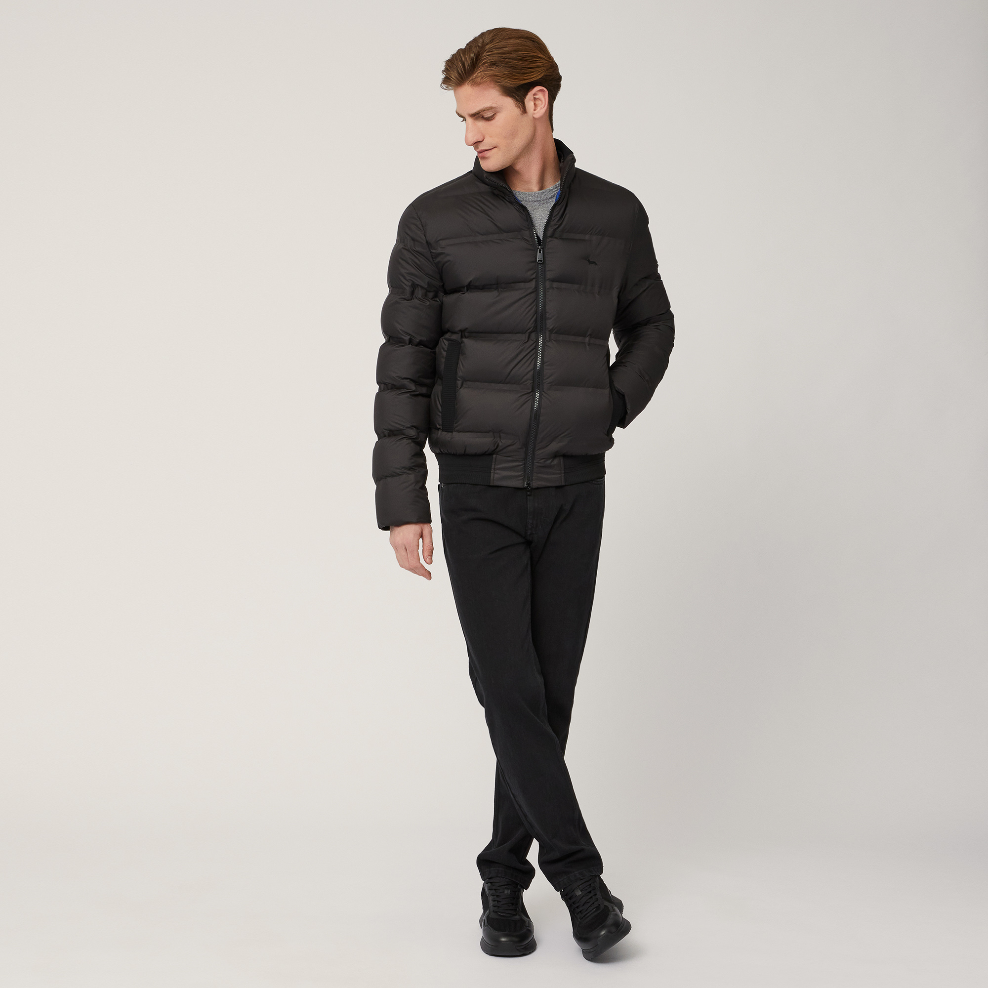 Padded Bomber Jacket, Black , large image number 3