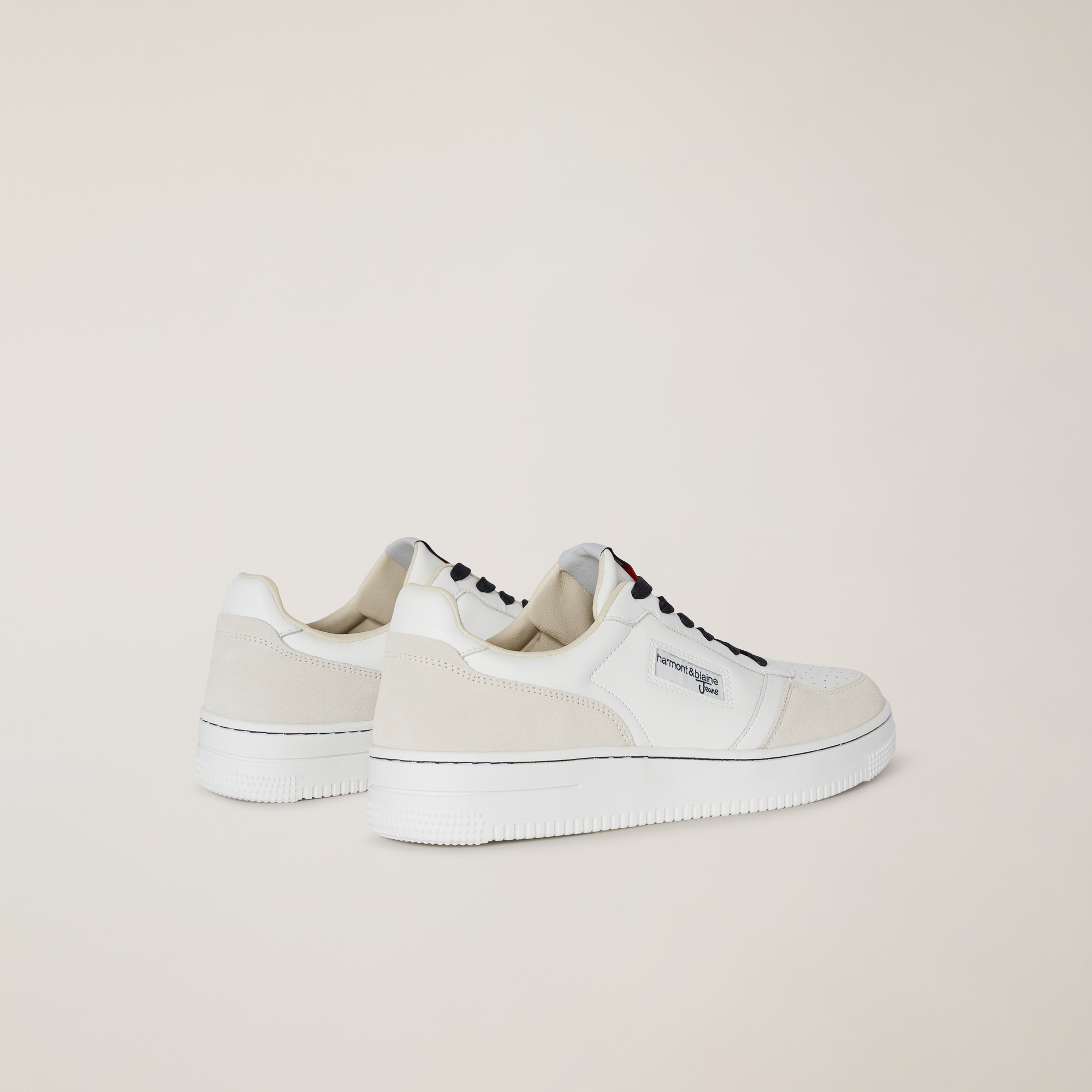 Sneakers In Pelle Con Logo, Beige, large image number 2