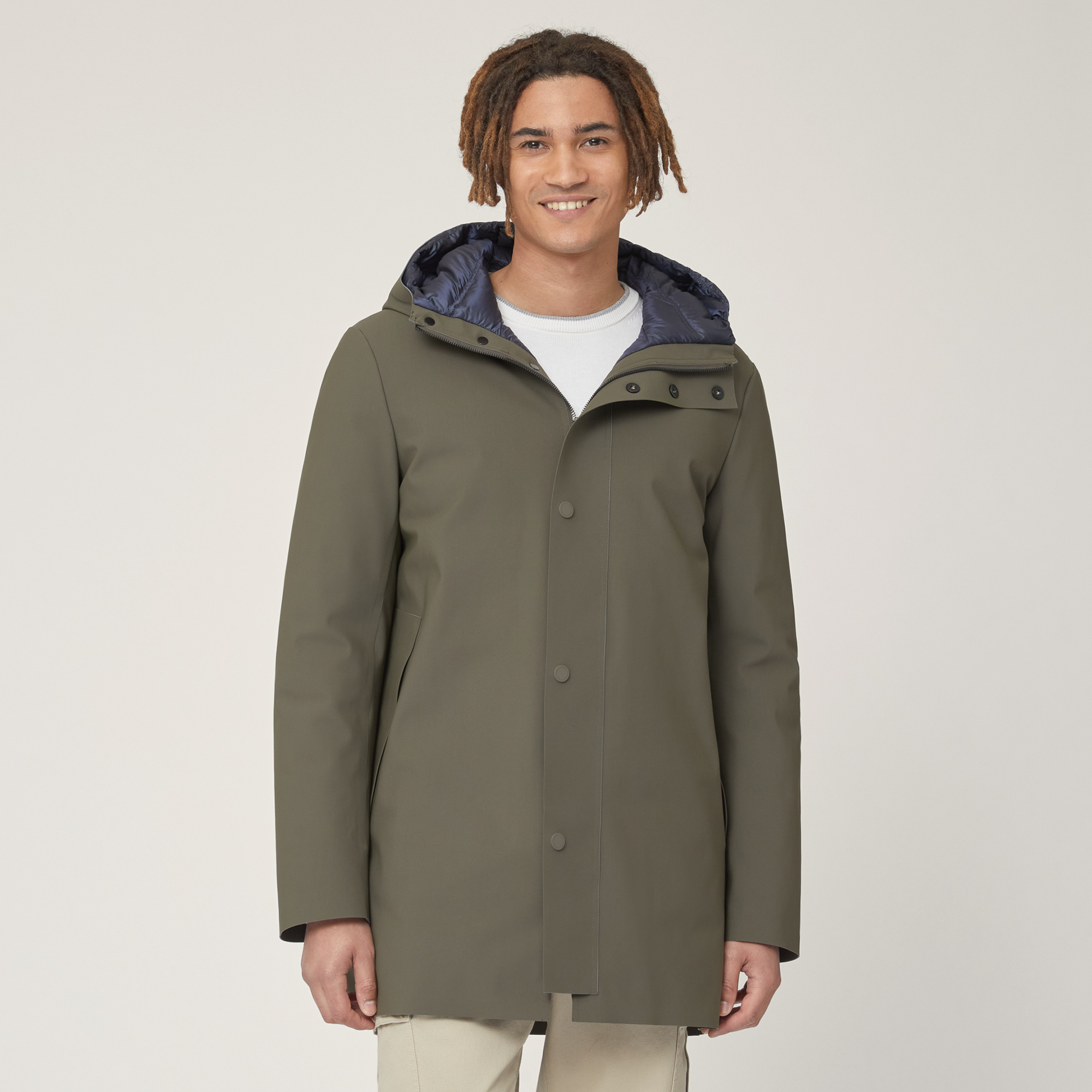 Down Padded Trench Coat, Green, large image number 0