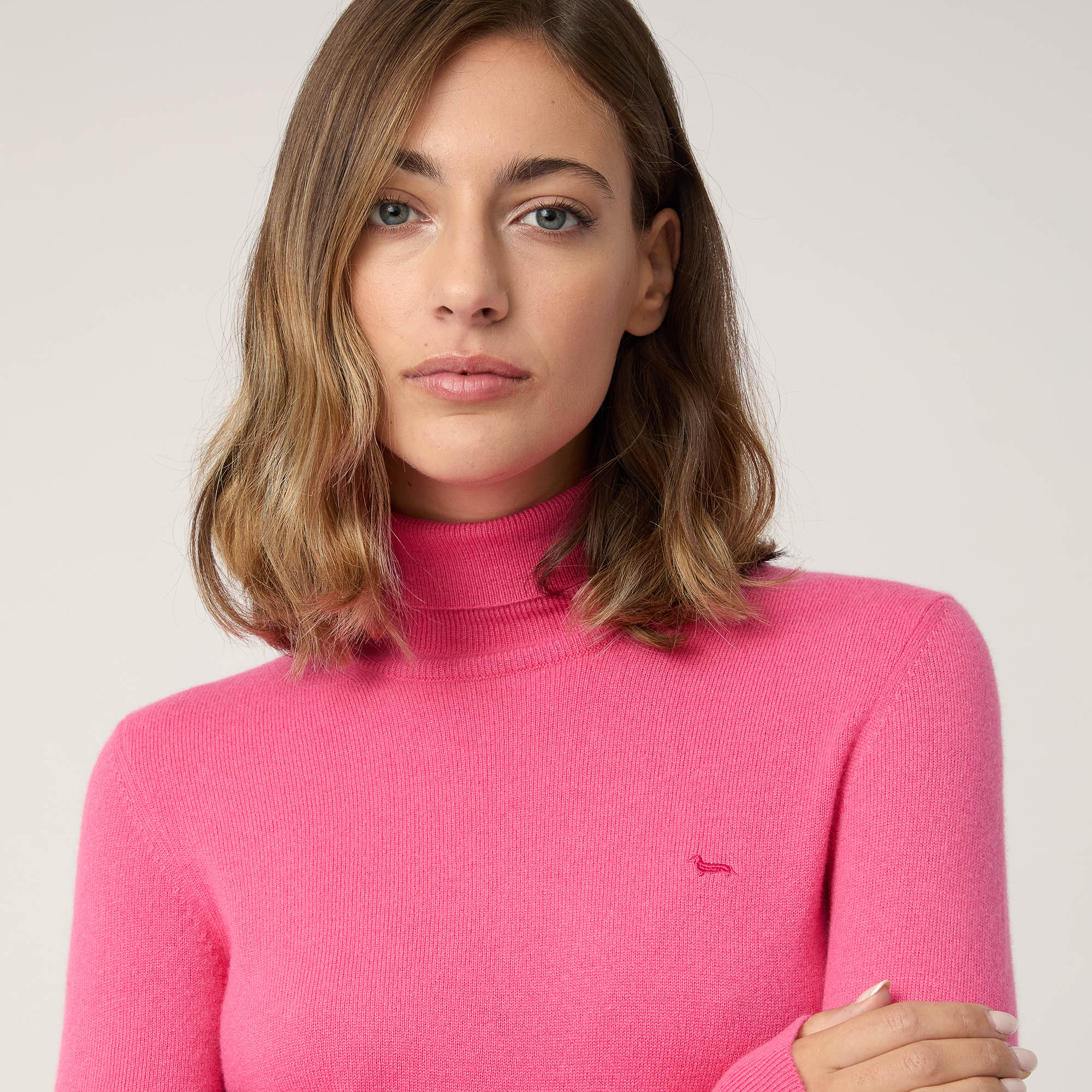 Cashmere Turtleneck Sweater, Pink, large image number 2