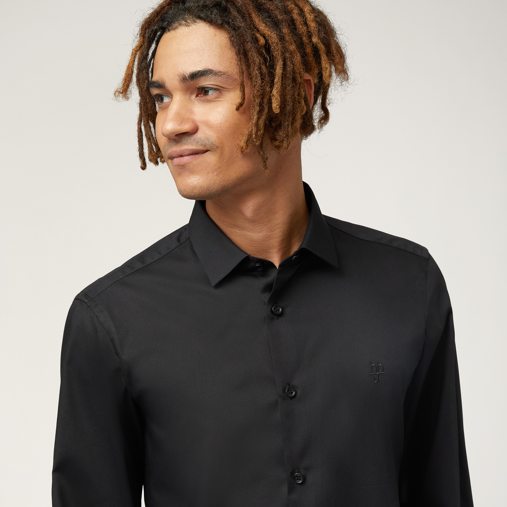 Solid Narrow-Fit Shirt, Black , large image number 2