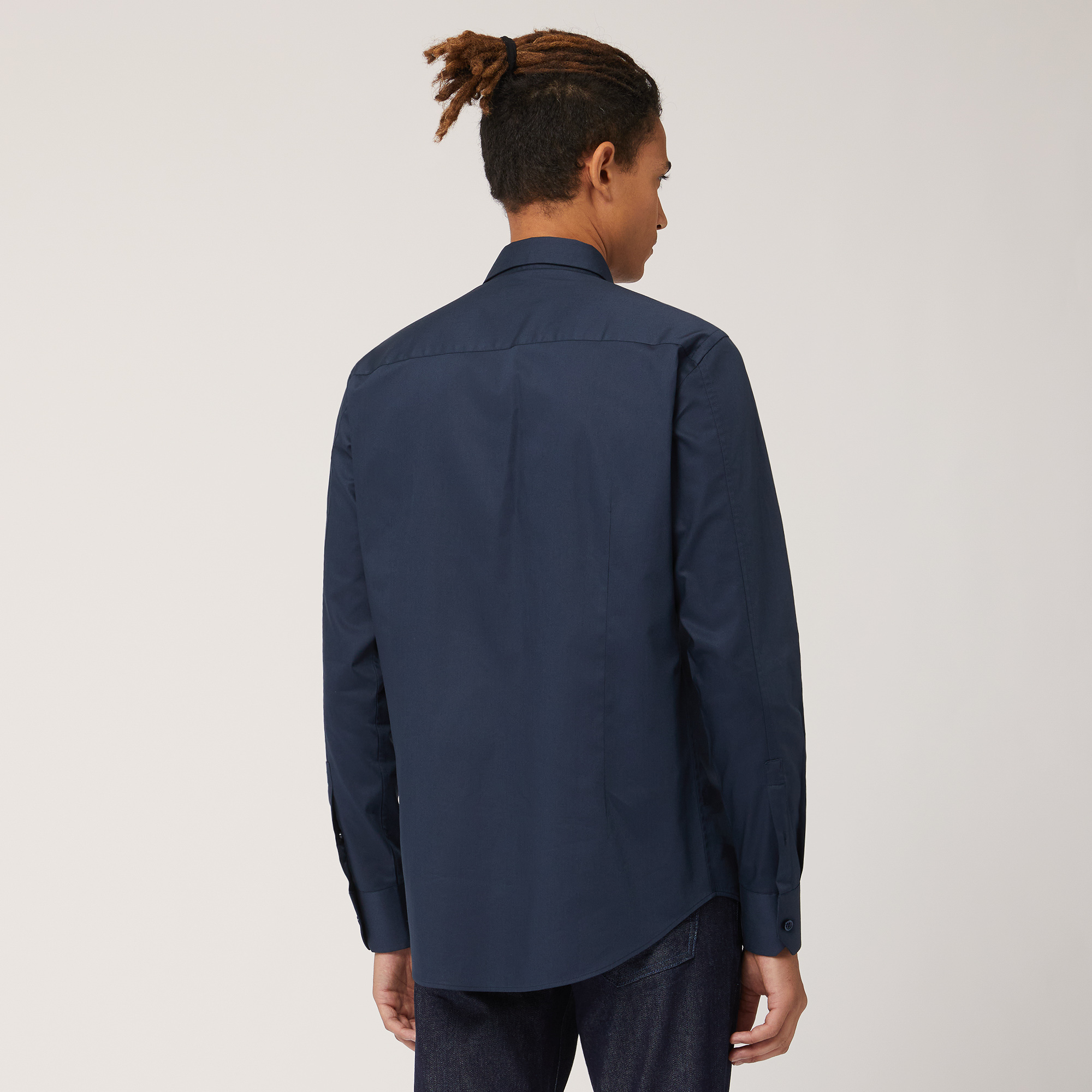 Solid Narrow-Fit Shirt, Blue, large image number 1