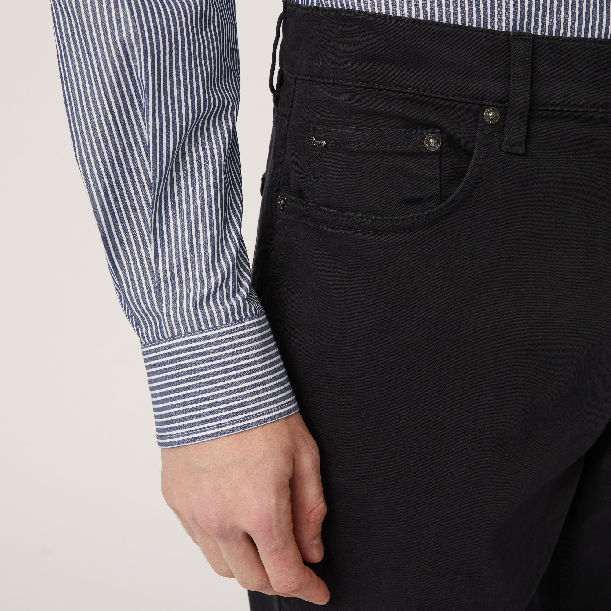 Relaxed Fit 5-Pocket Pants, Nero, large image number 2