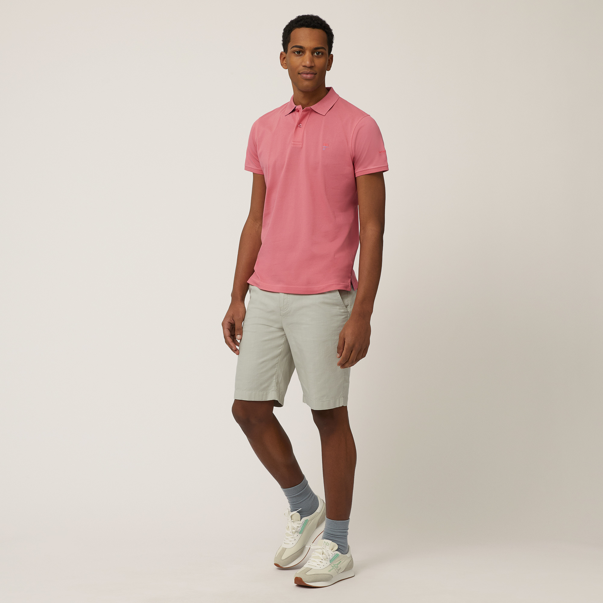 Narrow-Fit Cotton Polo, Hibiscus, large image number 3