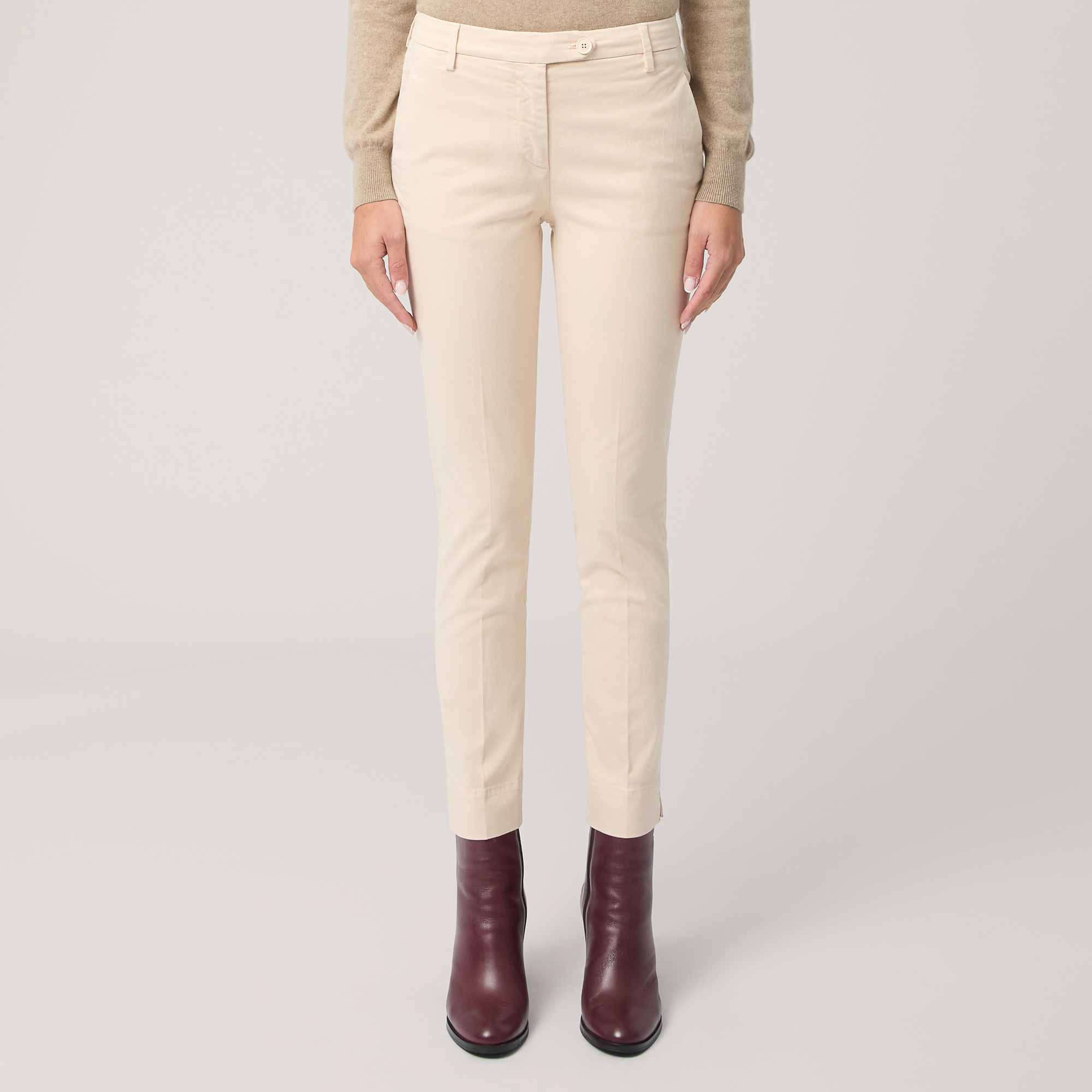 Pantaloni Chino Con Logo, Beige, large image number 0