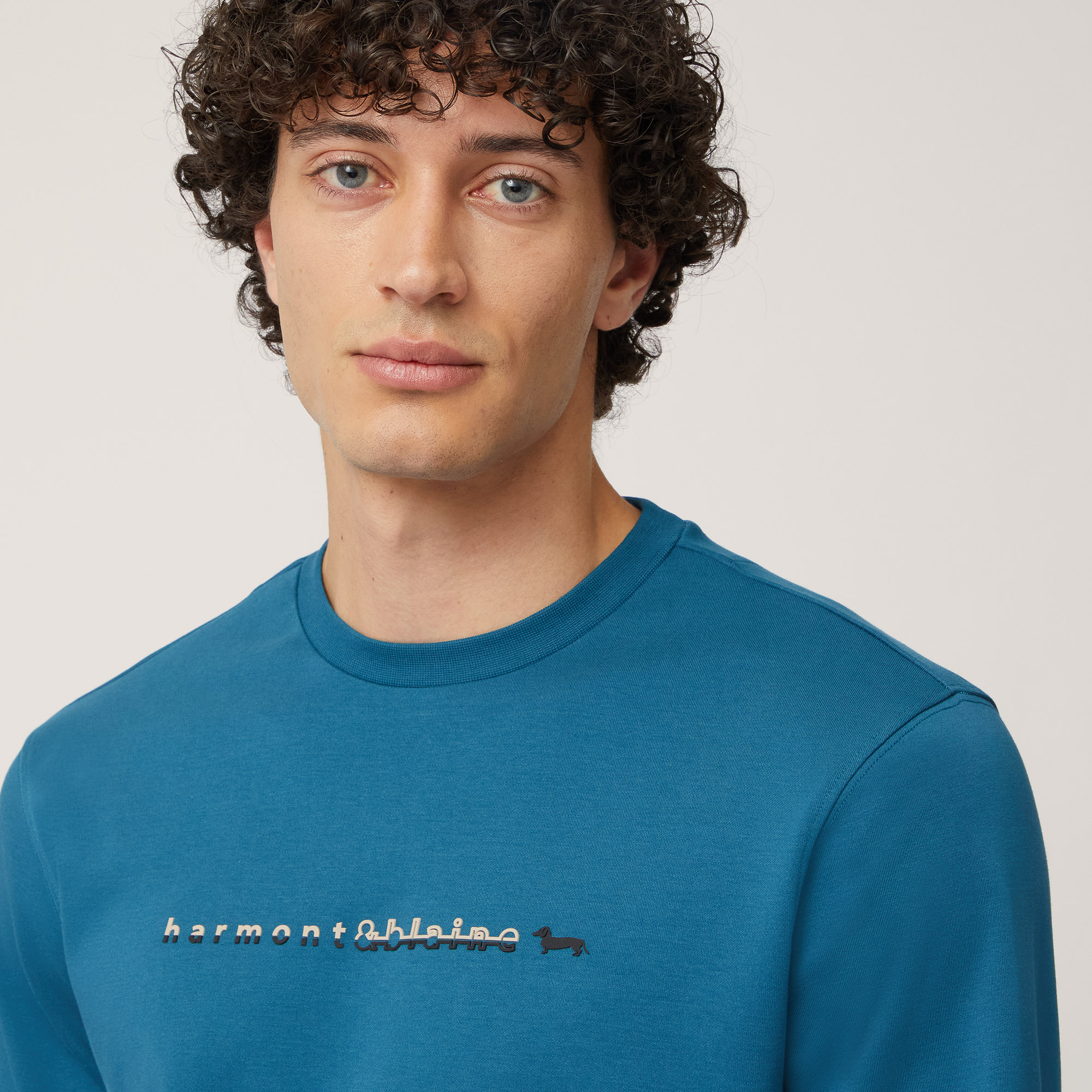 Sweatshirt With Two-Tone Print, Blue , large image number 2