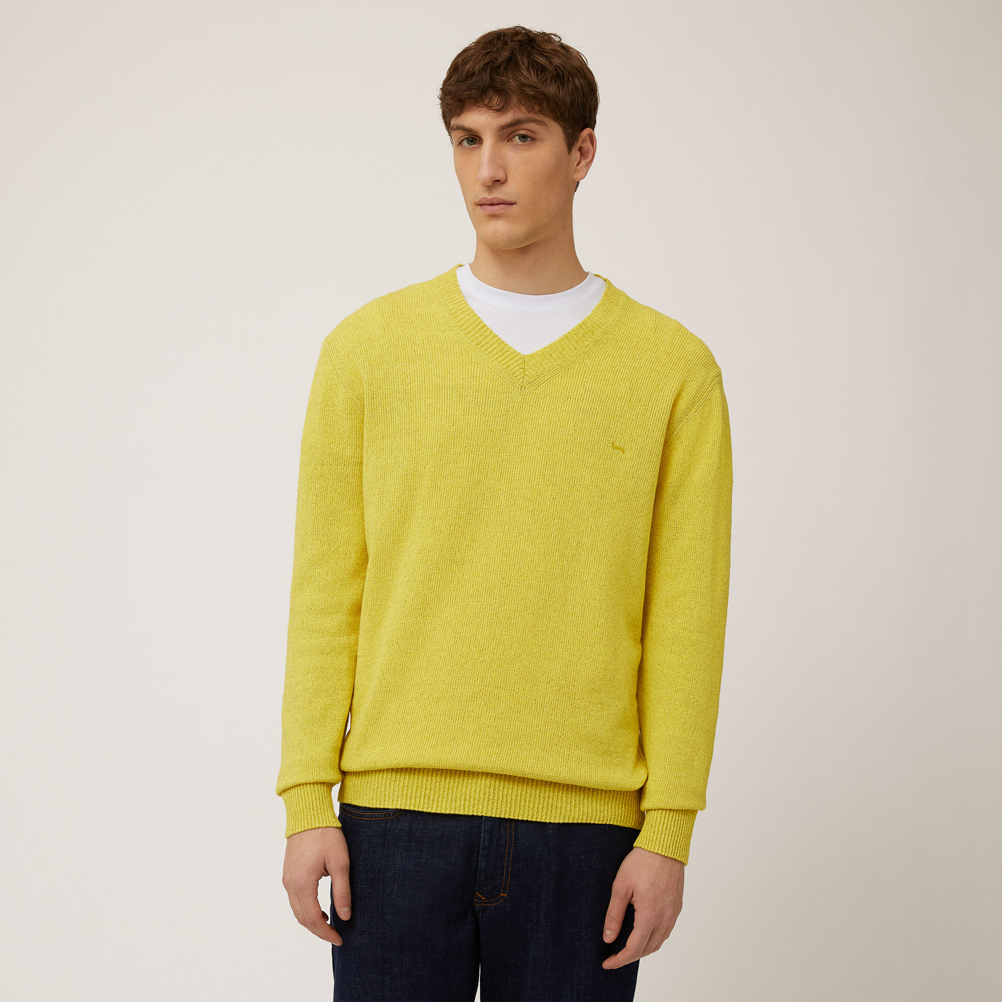 V-Neck Pullover, Canary Yellow, large image number 0