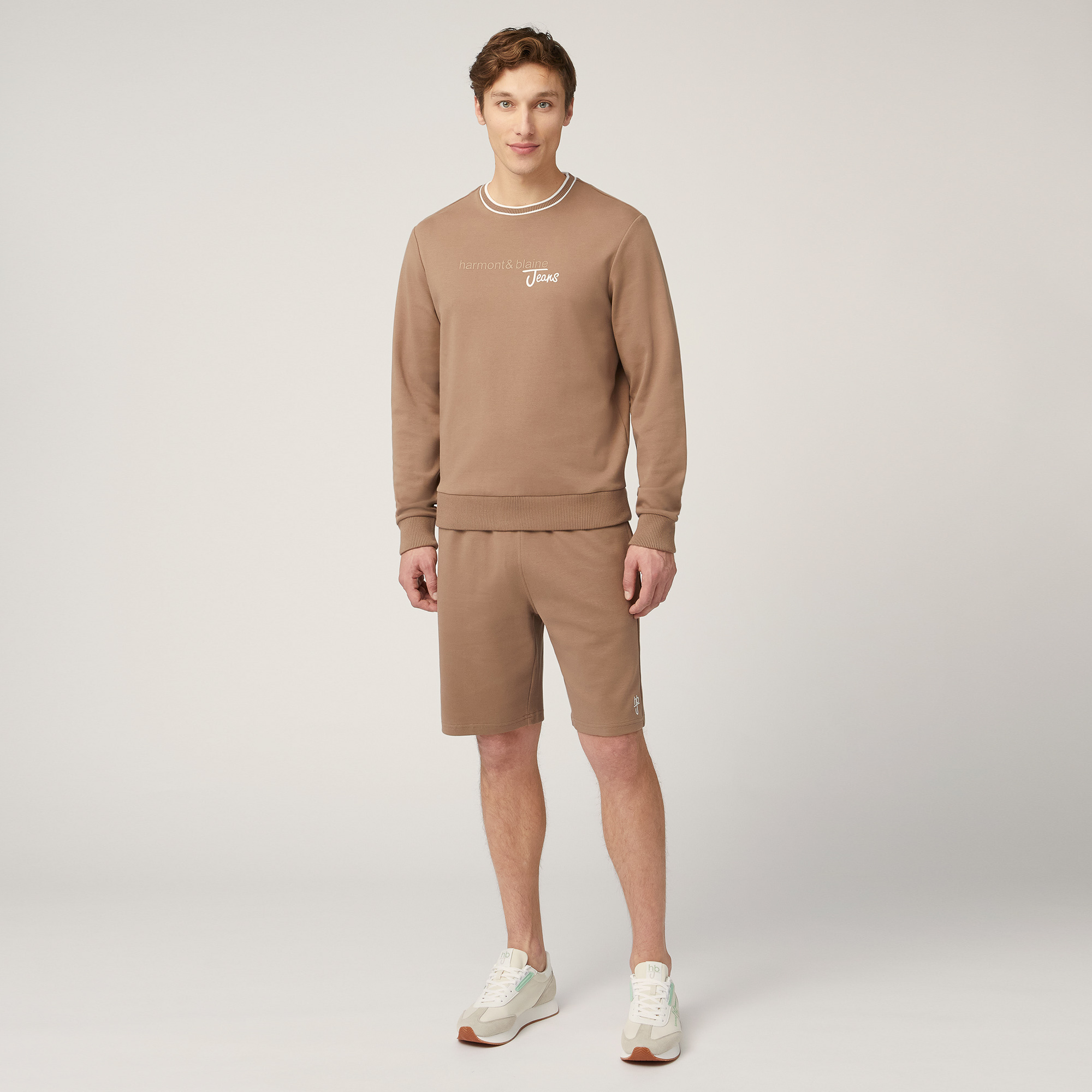 Cotton Sweatshirt with Lettering, Light Brown, large image number 3