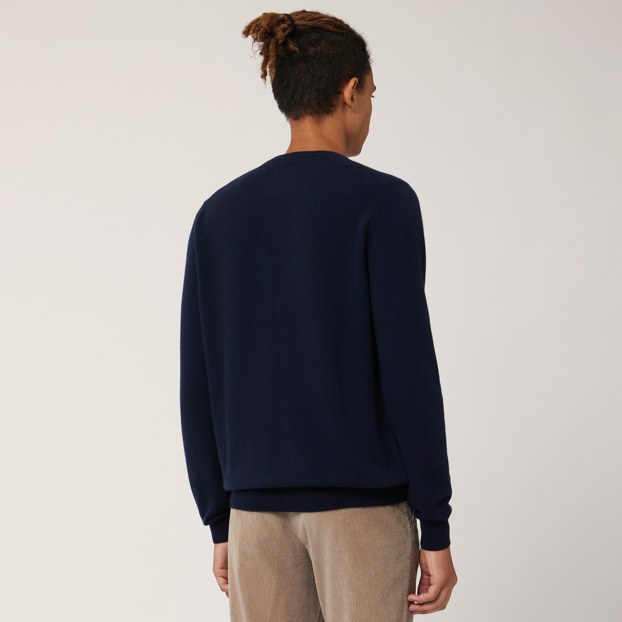 Cashmere Crew-Neck Pullover, Blue, large image number 1