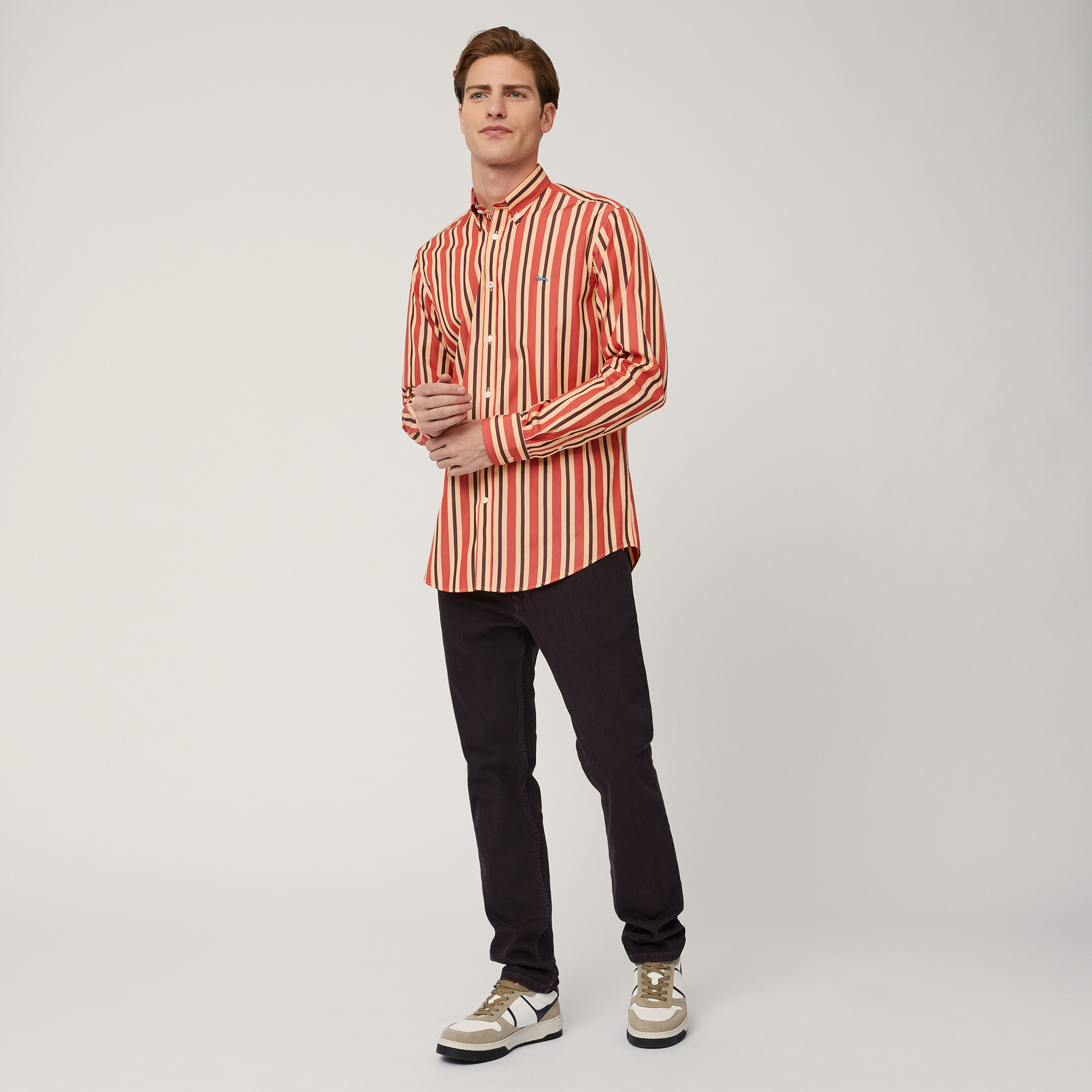 Vertical Stripe Shirt, Orange , large image number 3