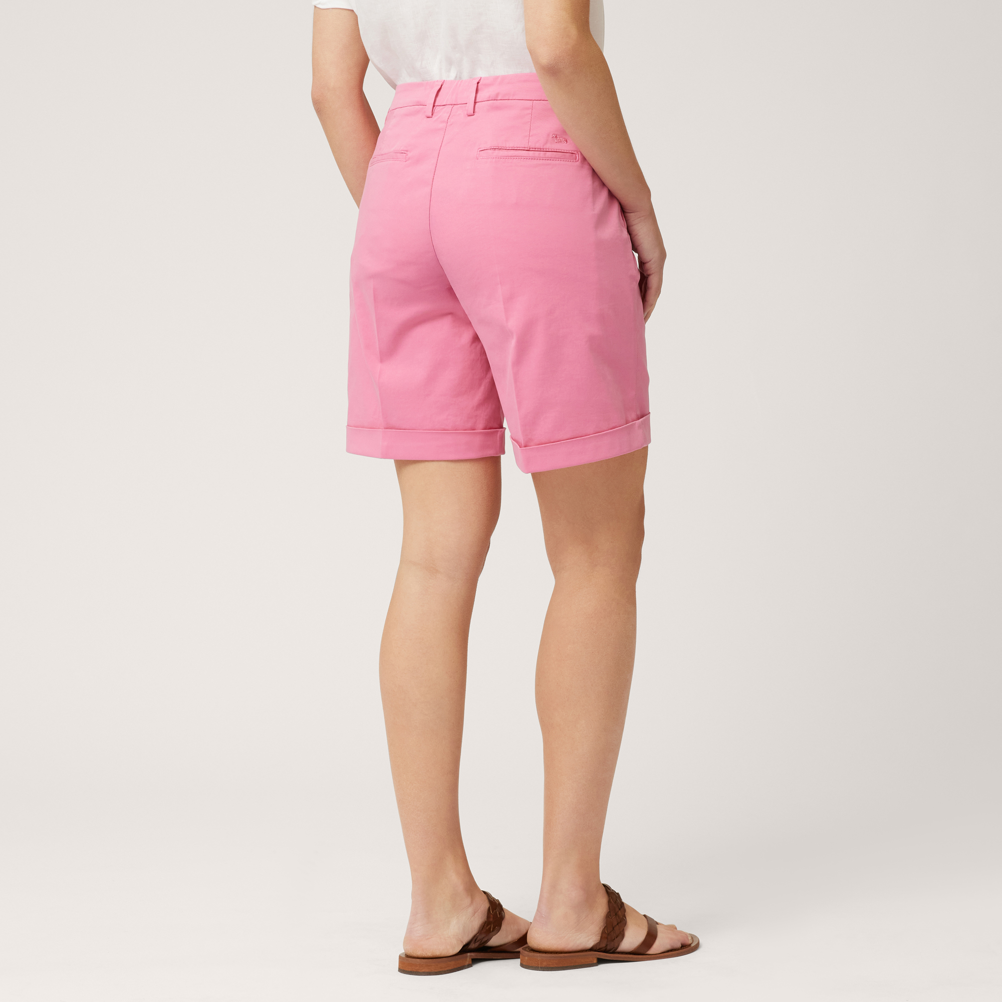 Stretch Cotton Shorts, Hibiscus, large image number 1