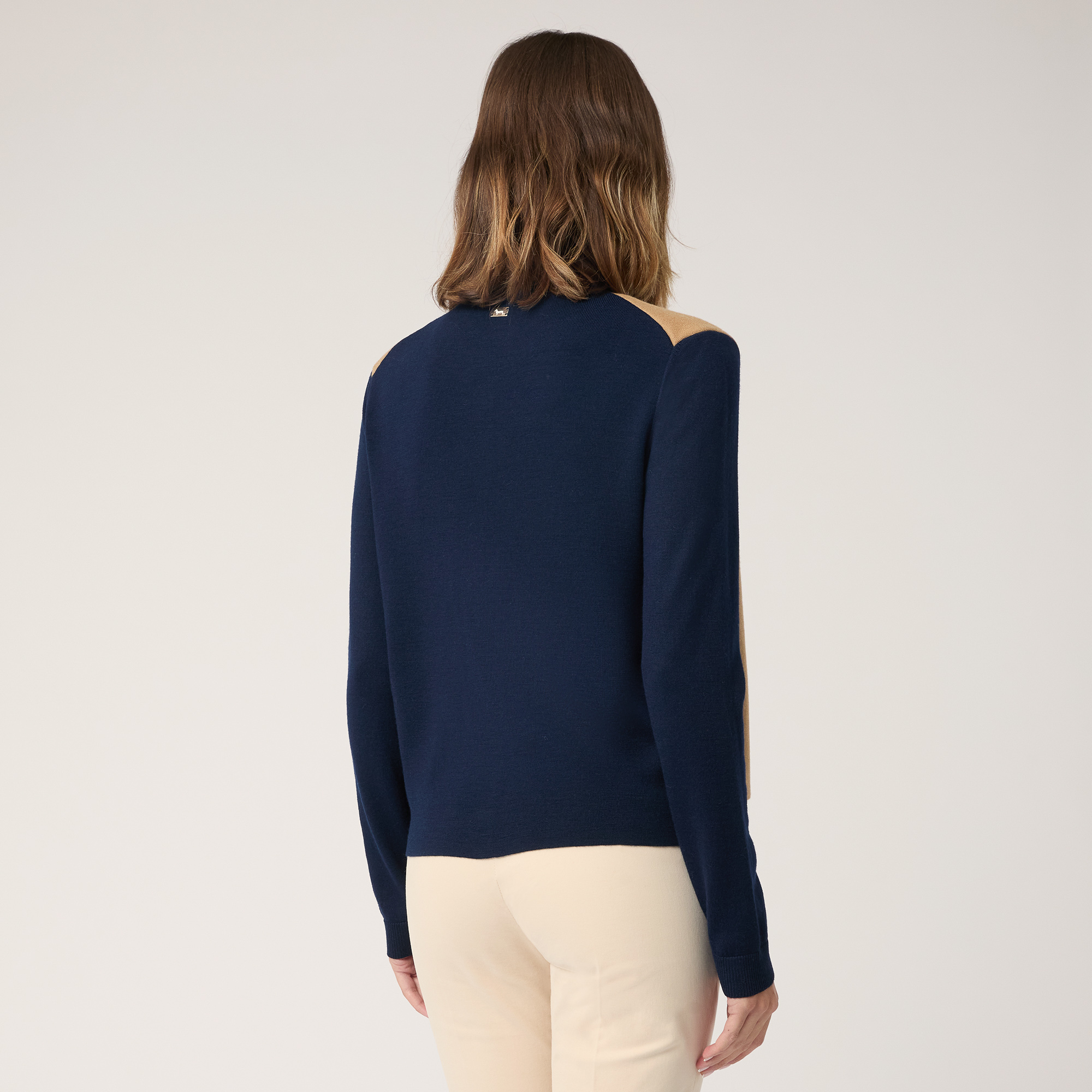 Cardigan with Front Panel, Blue , large image number 1