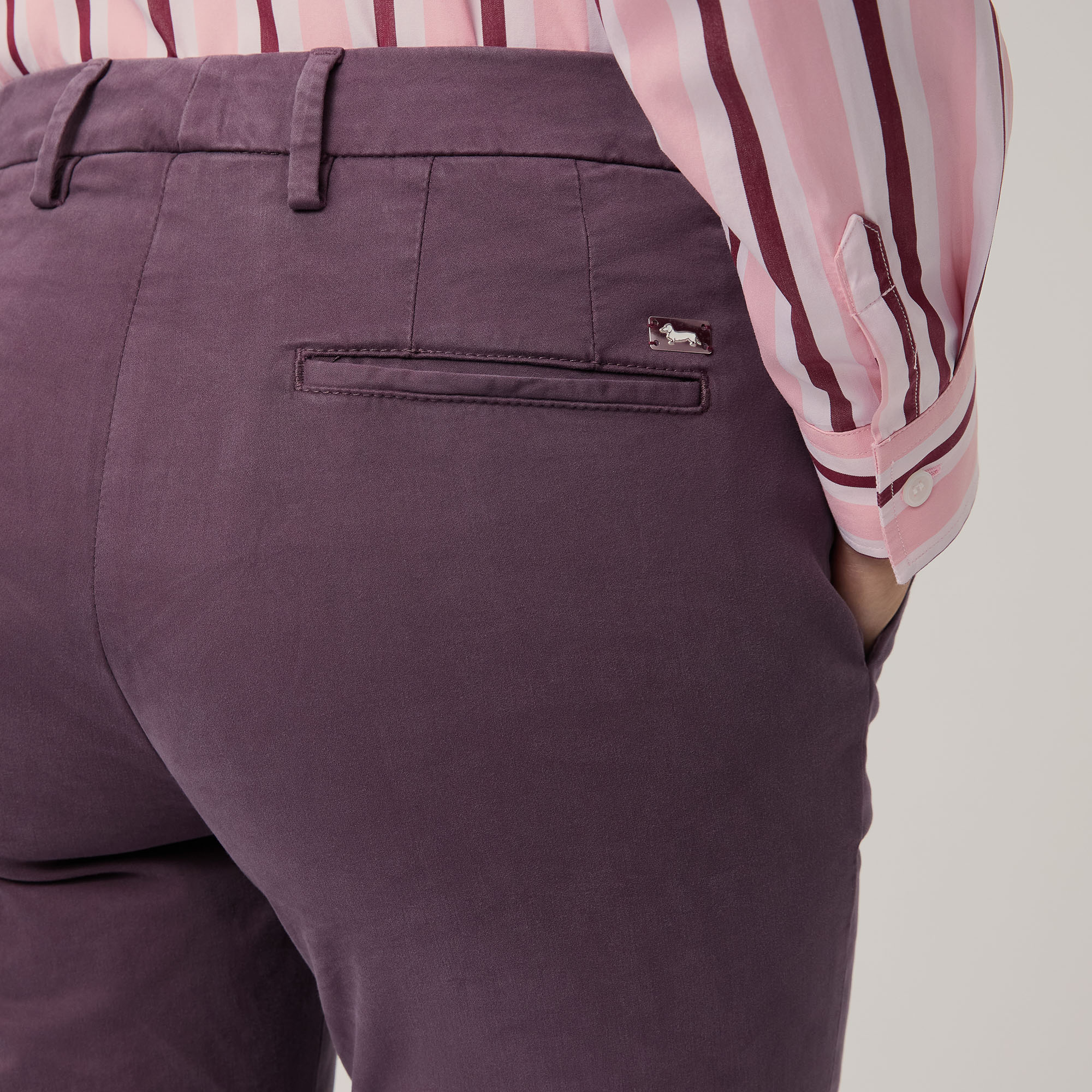 Chino Pants with Logo, Plum, large image number 2