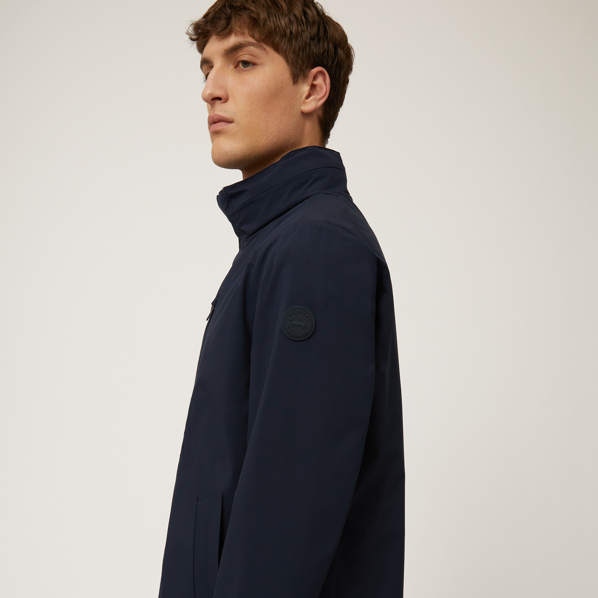 Trench Corto In Softshell, Blu Navy, large image number 2