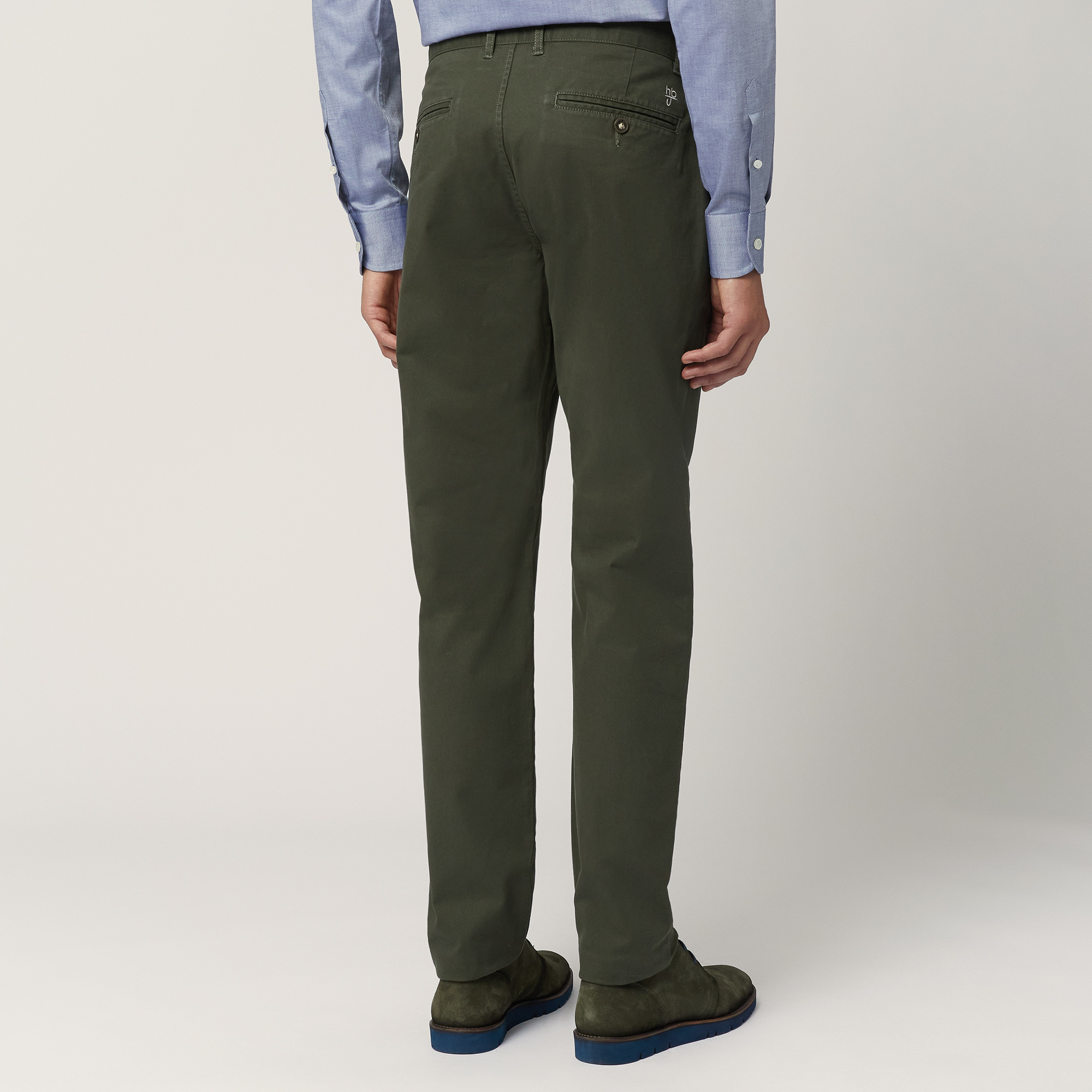 Pantaloni Narrow In Cotone, Verde, large image number 1