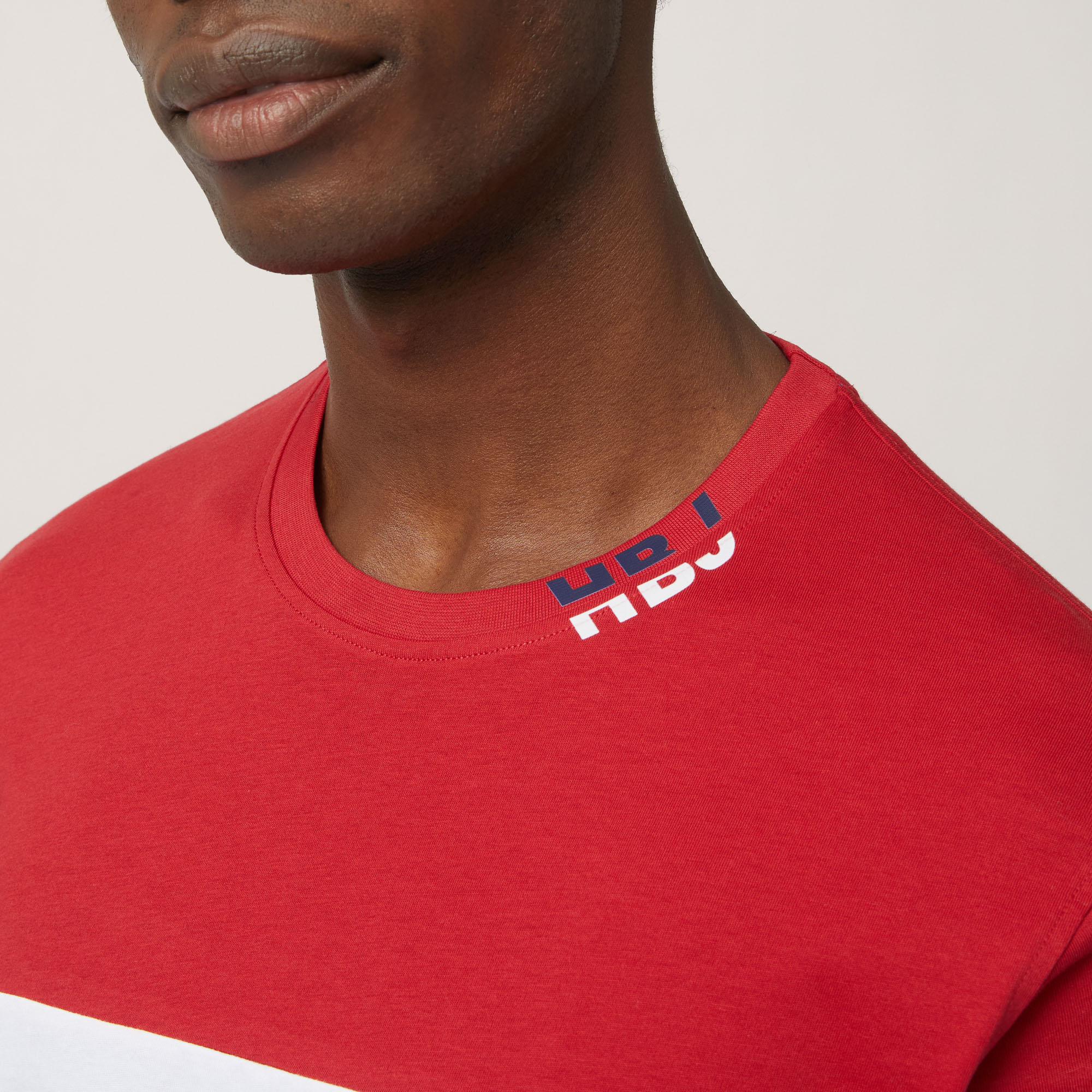 T-Shirt Regular Color Block, Rosso, large image number 2